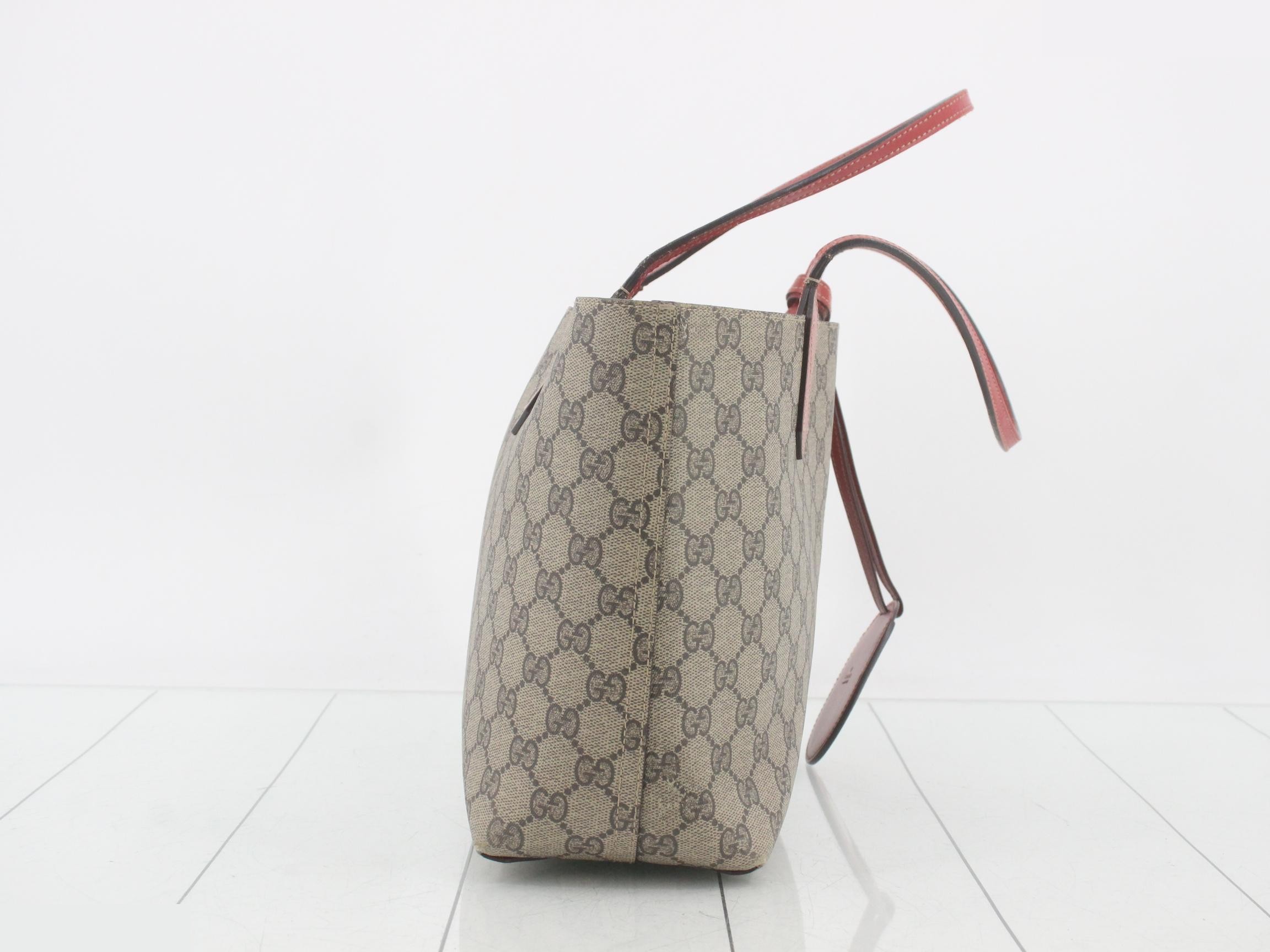 372613 Tote Bag, Reversible, GG Supreme Leather, Brown — view 4