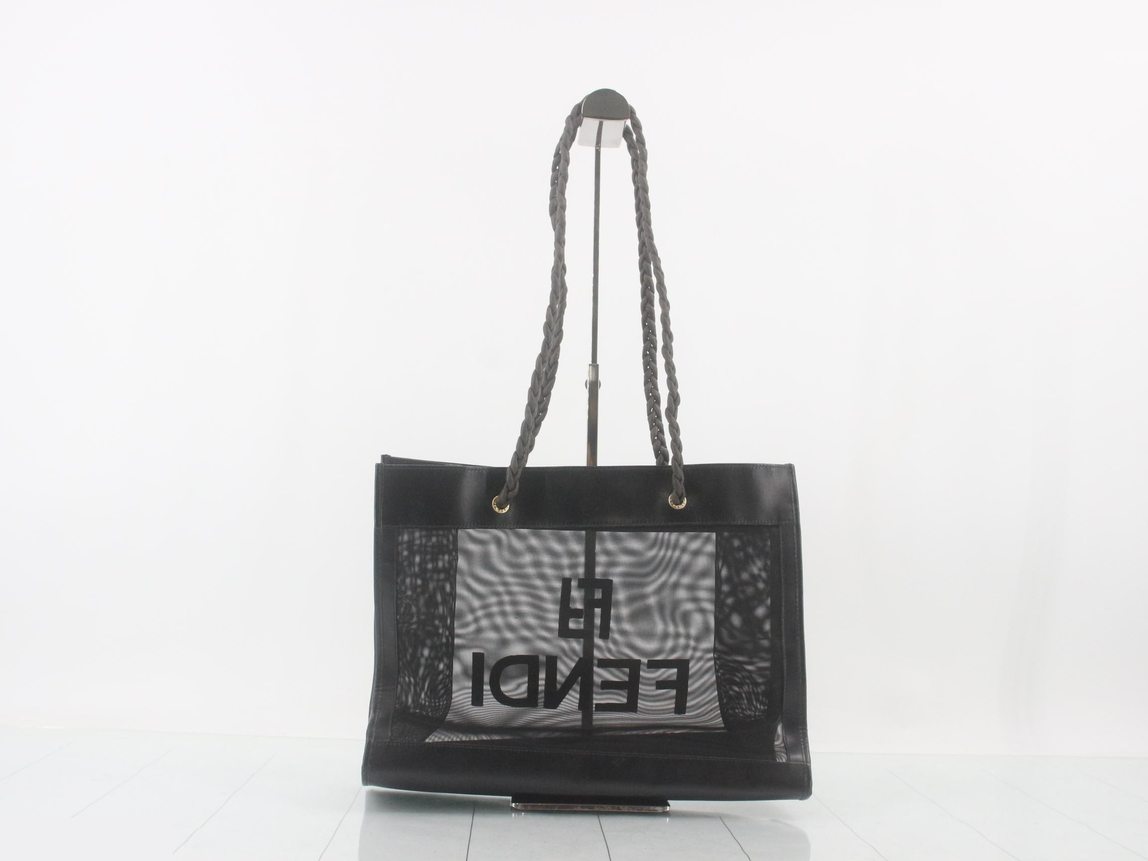 logo mesh tote bag — view 2