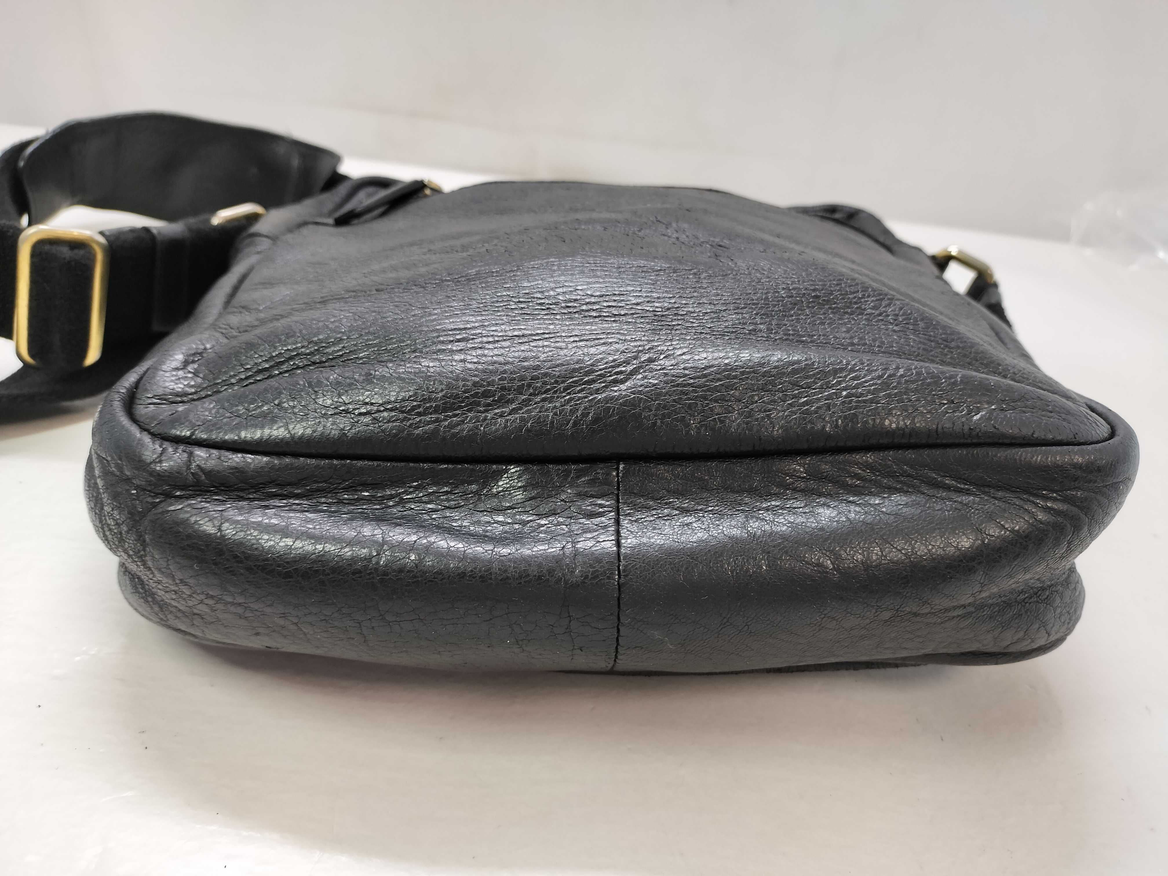 grained leather shoulder bag, black, serial number shoulder bag — view 15