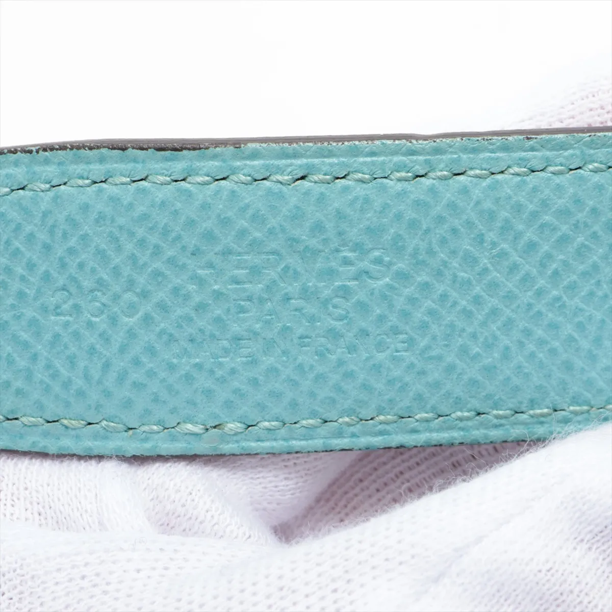 Mini Constance H Belt T:2015 Belt 85 Leather Blue — view 6