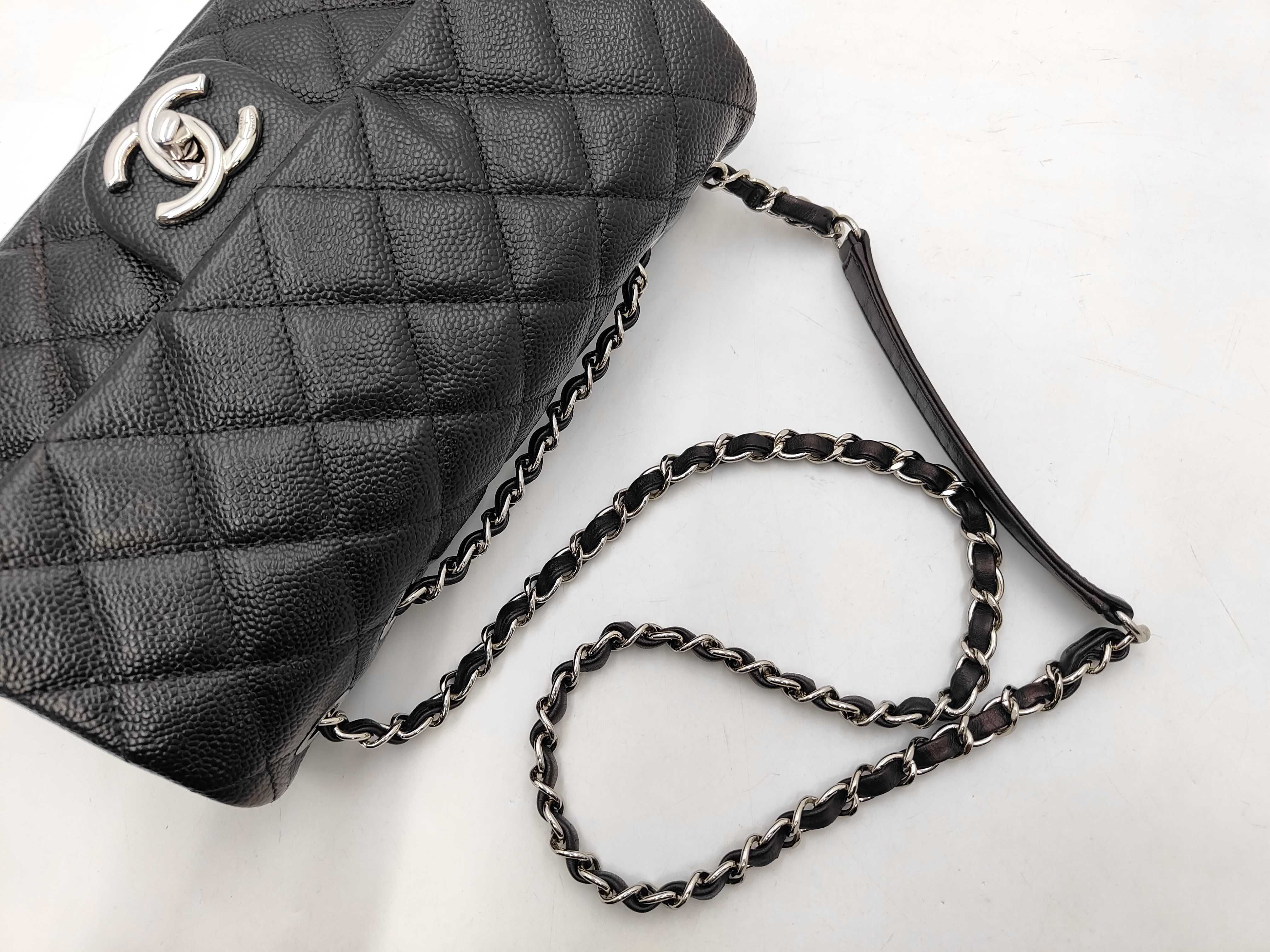 Caviar Skin Double Chain Shoulder Bag (Shoulder Bag) — view 3