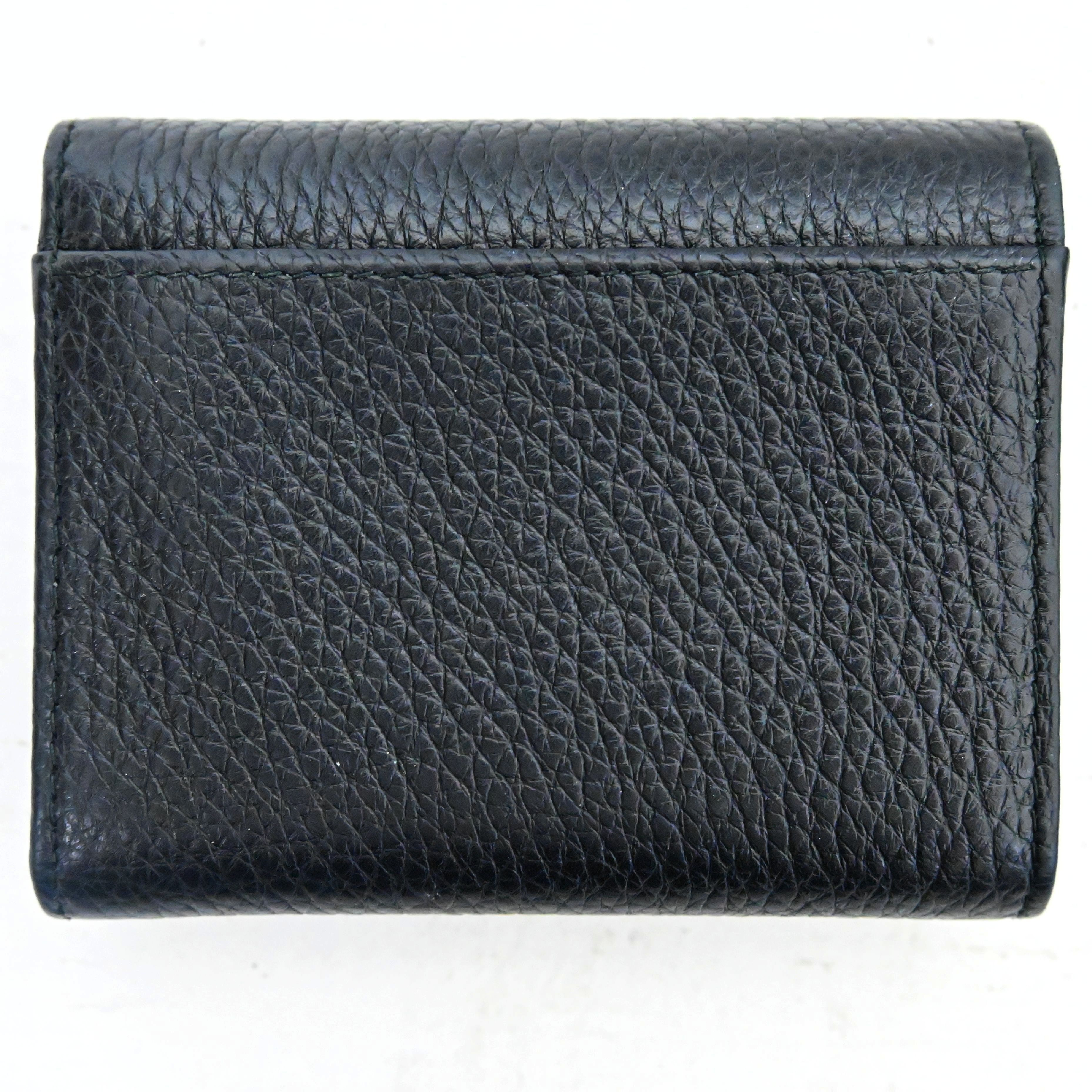 Saffiano Leather Mini Wallet 1MH043 Vitello Daino Black — view 2