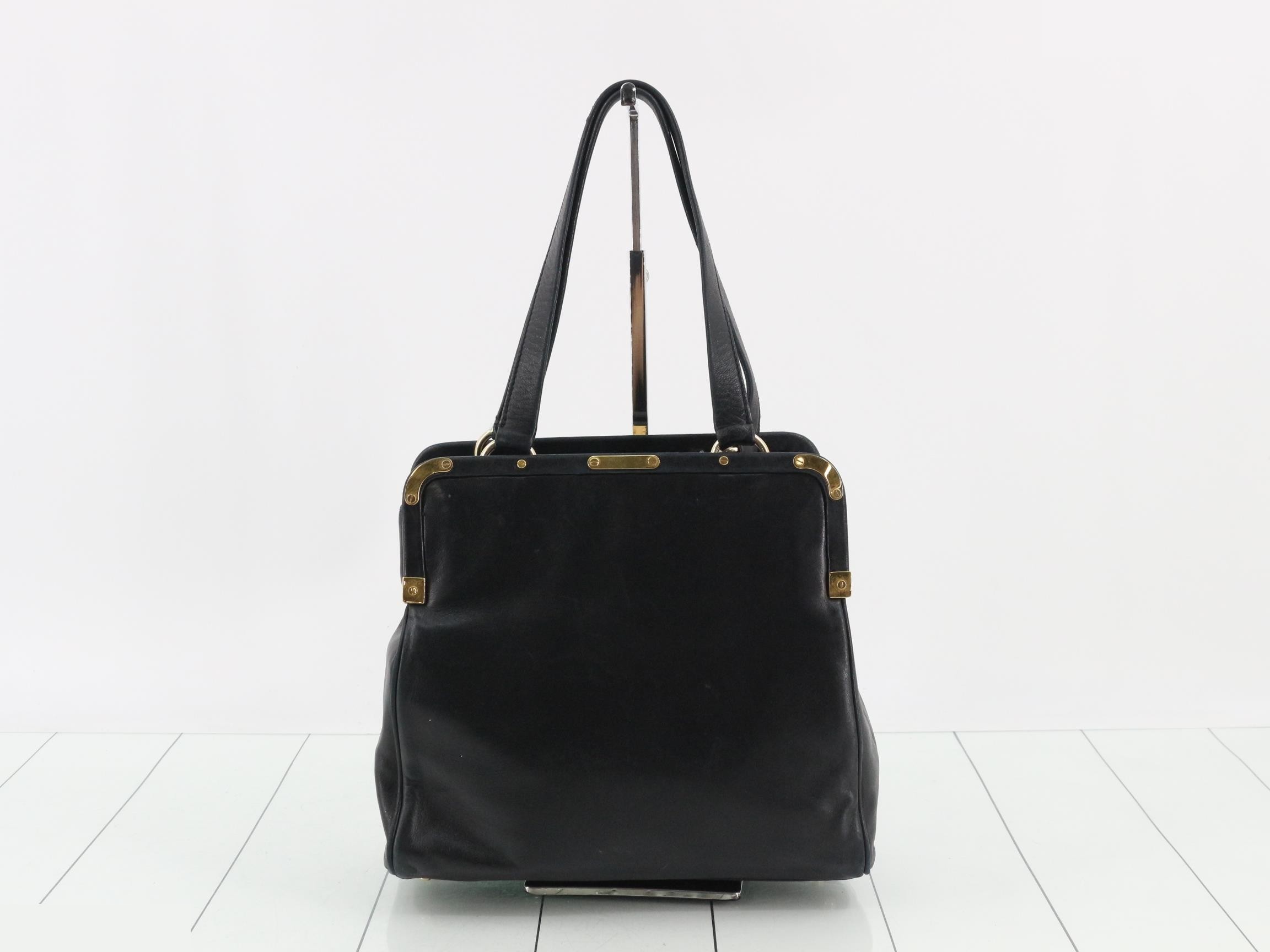 Leather coin purse bag/handbag, black — view 2