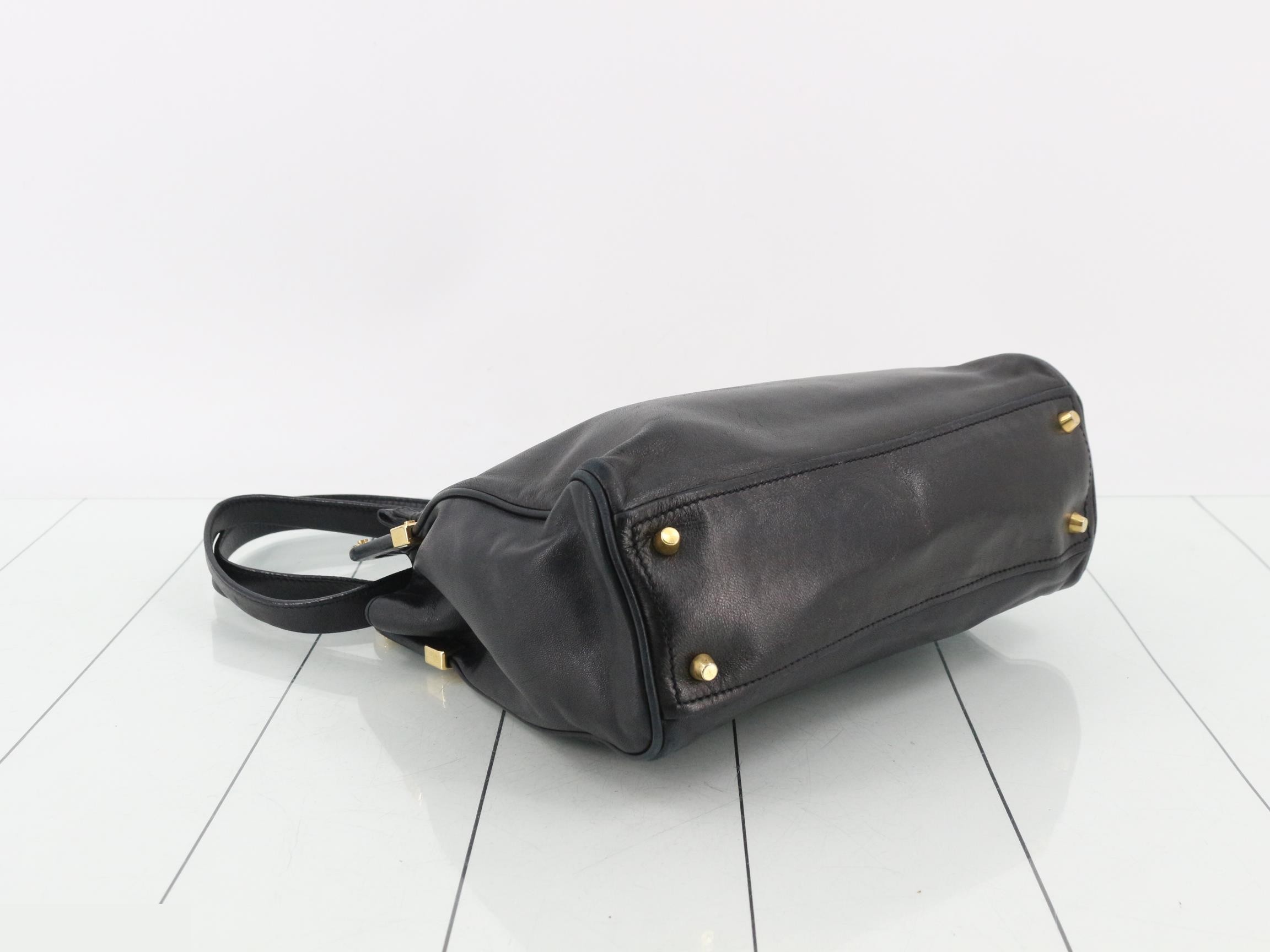 Leather coin purse bag/handbag, black — view 5