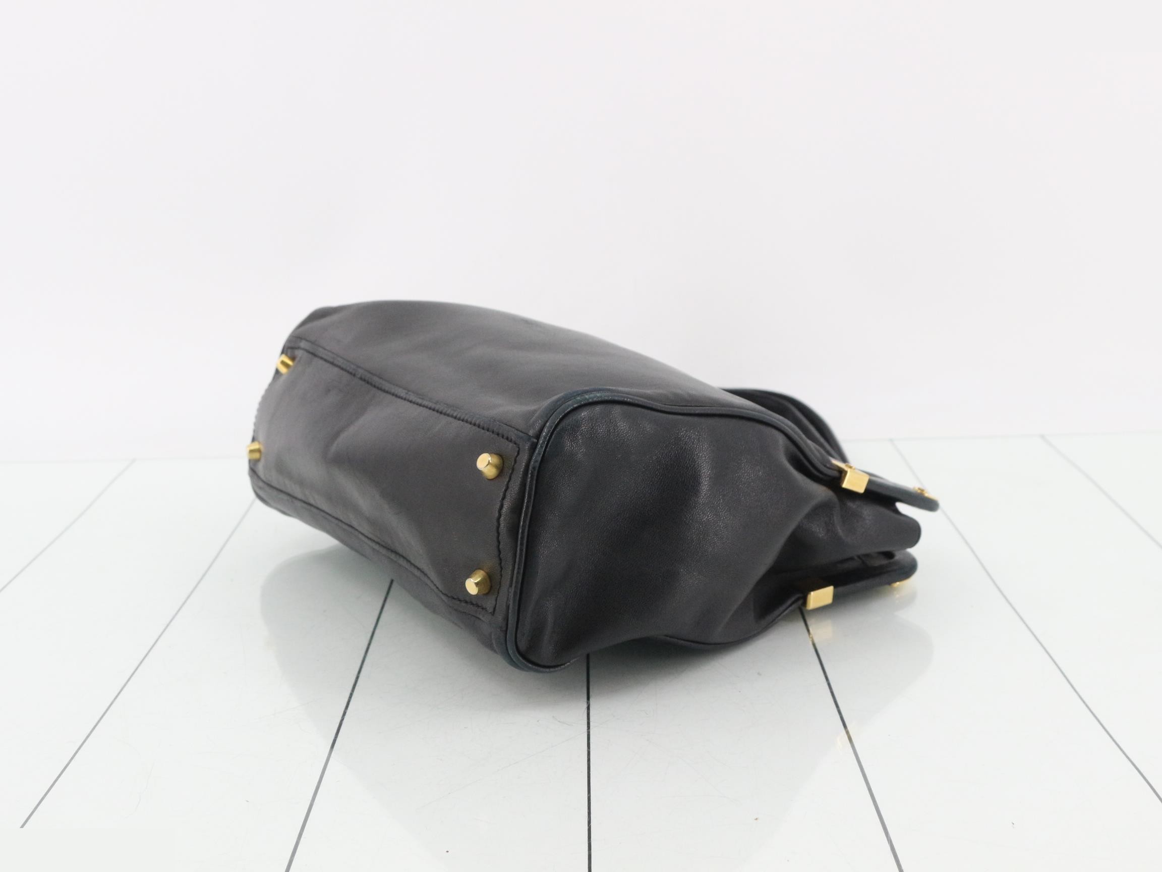 Leather coin purse bag/handbag, black — view 6