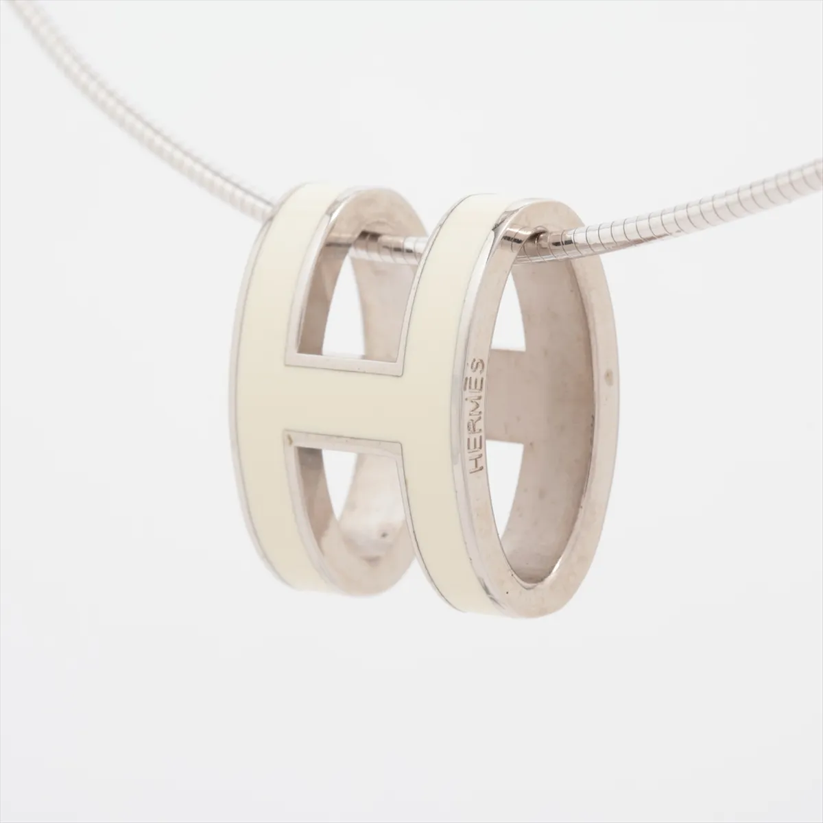 Pop H Necklace GP x 925 Total weight 6.2g Silver x White