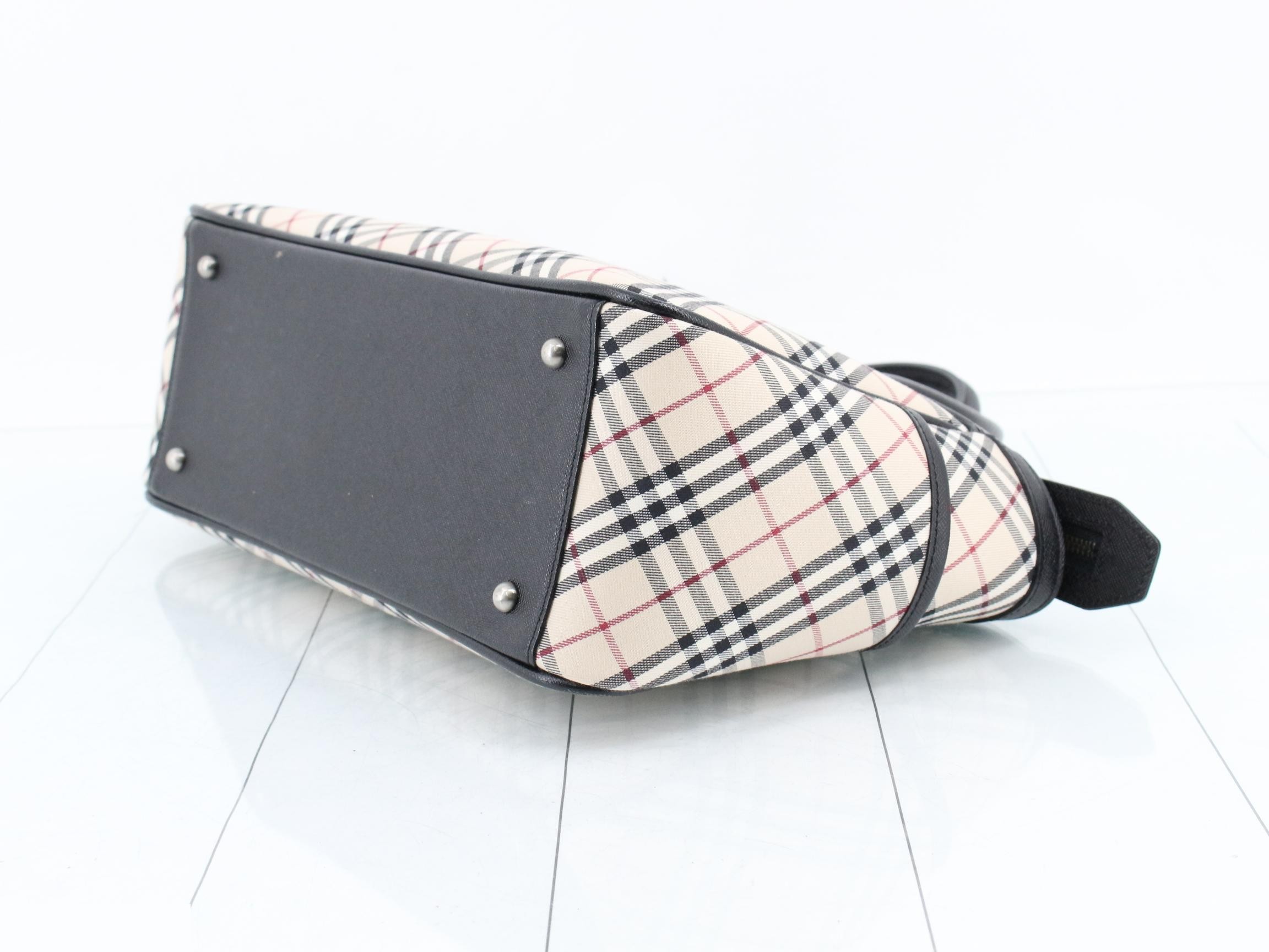 Nova Check Canvas/Leather Handbag — view 6