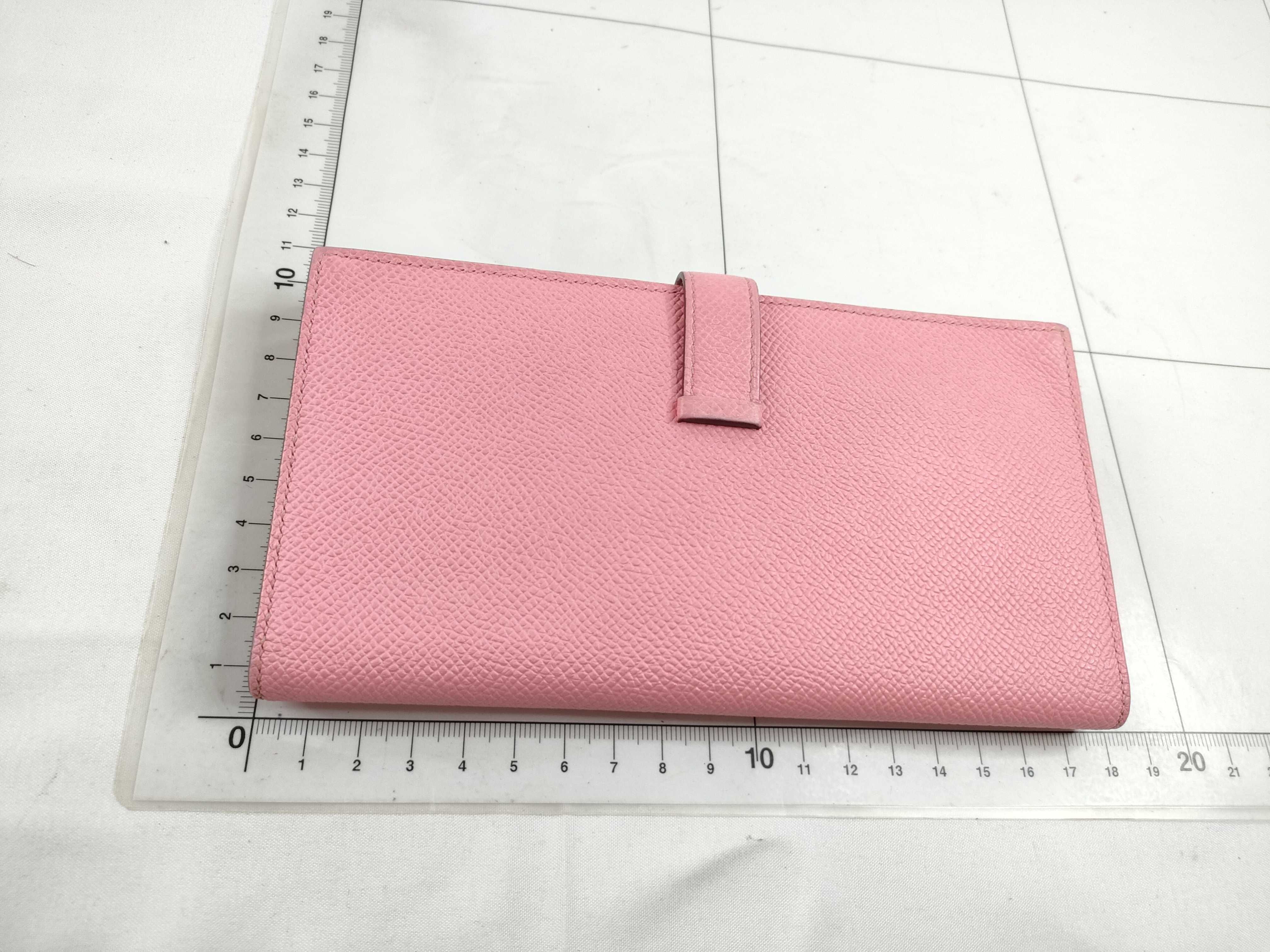 Bearn Soufflé Epsom Leather Wallet (Y stamp, Rose x Sesame, Silver Hardware) — view 2