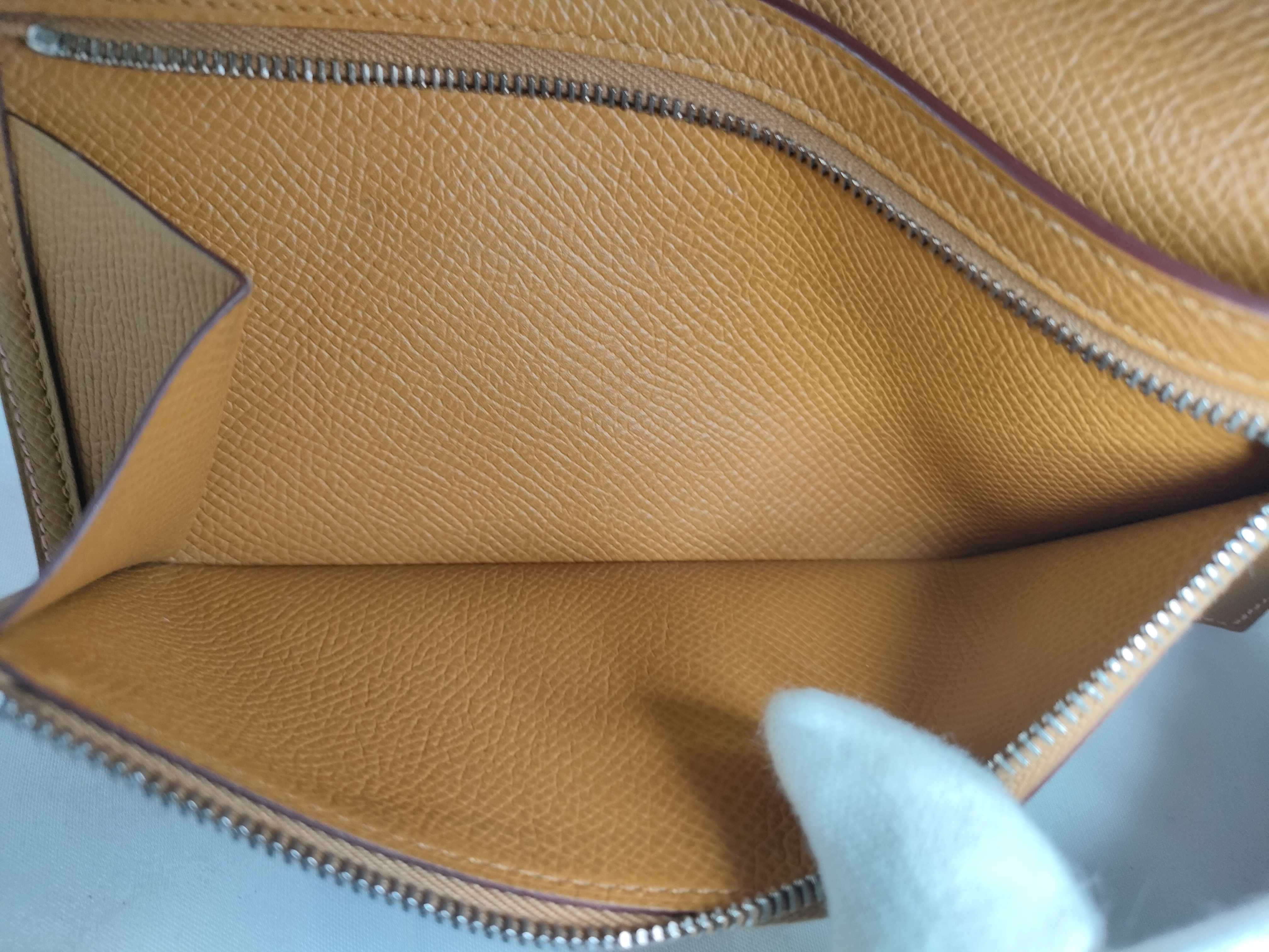 Bearn Soufflé Epsom Leather Wallet (Y stamp, Rose x Sesame, Silver Hardware) — view 13