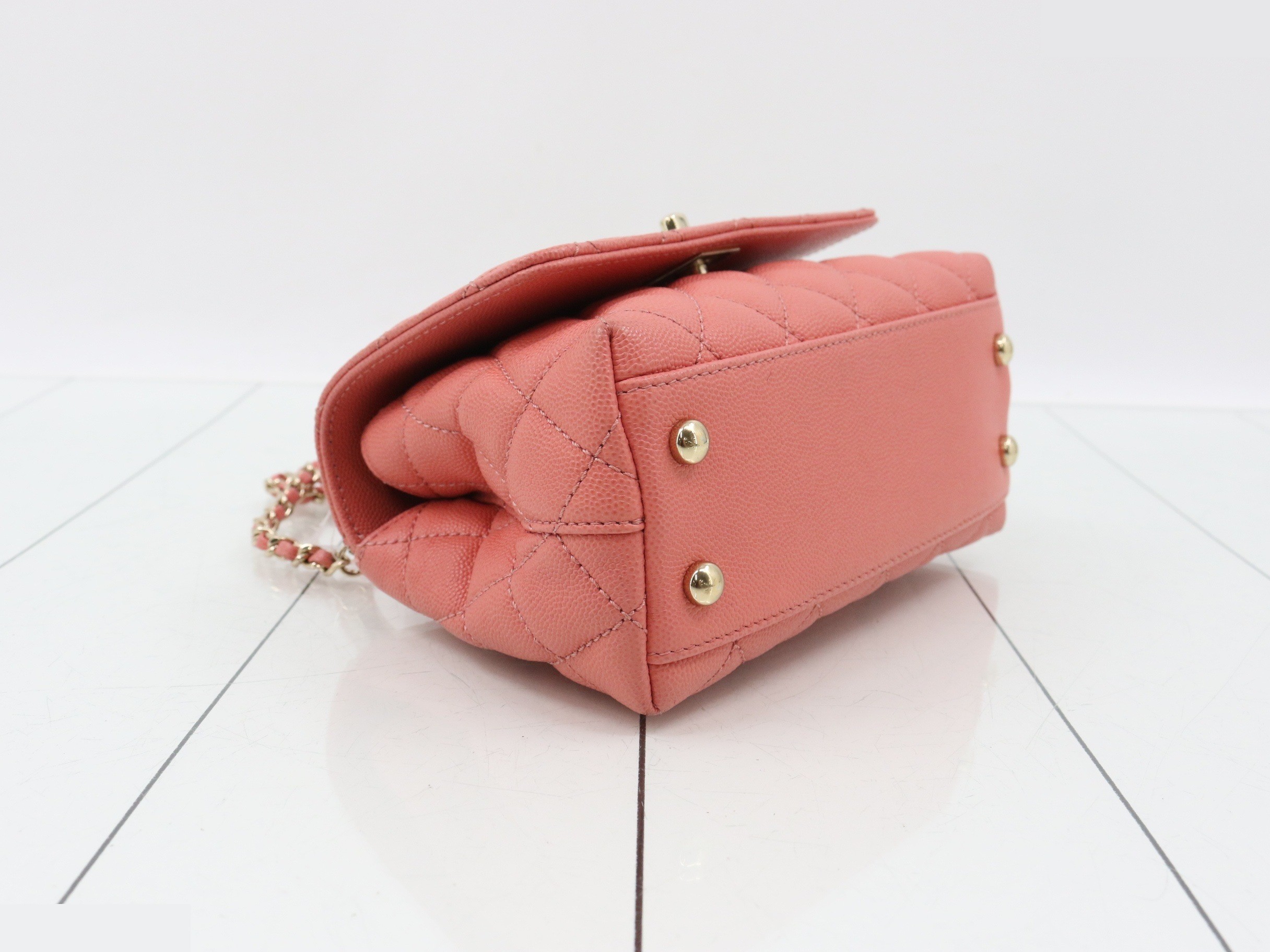 Matelassé Caviar Leather Coco Handle 2-Way Handbag with IC Plate — view 5
