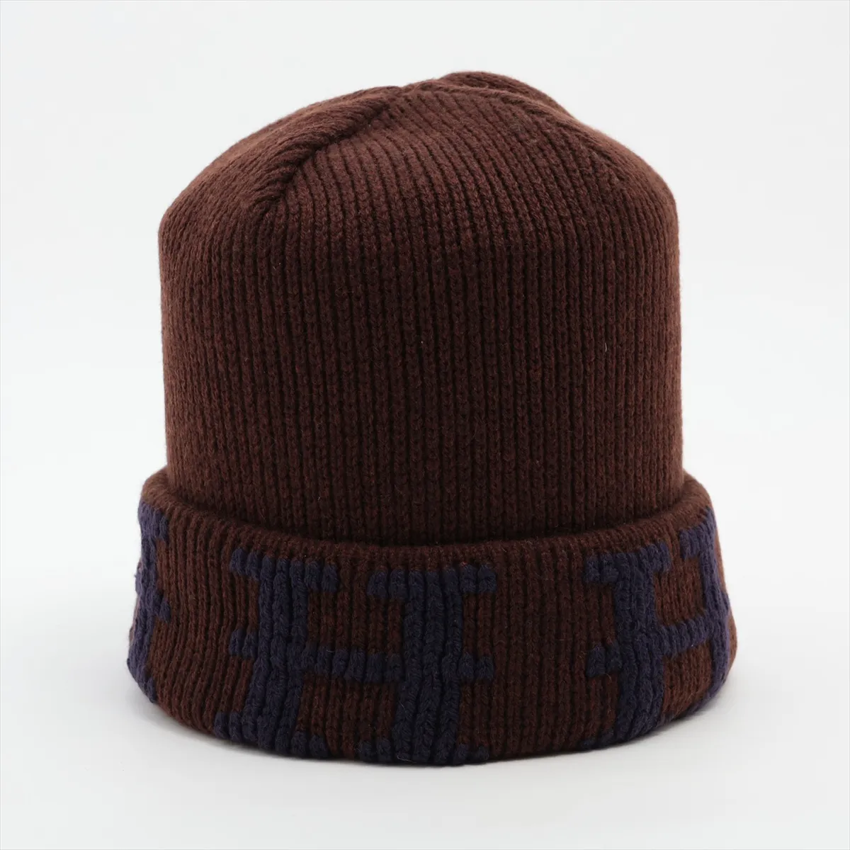 knit cap, cashmere, brown, some wear, — view 2
