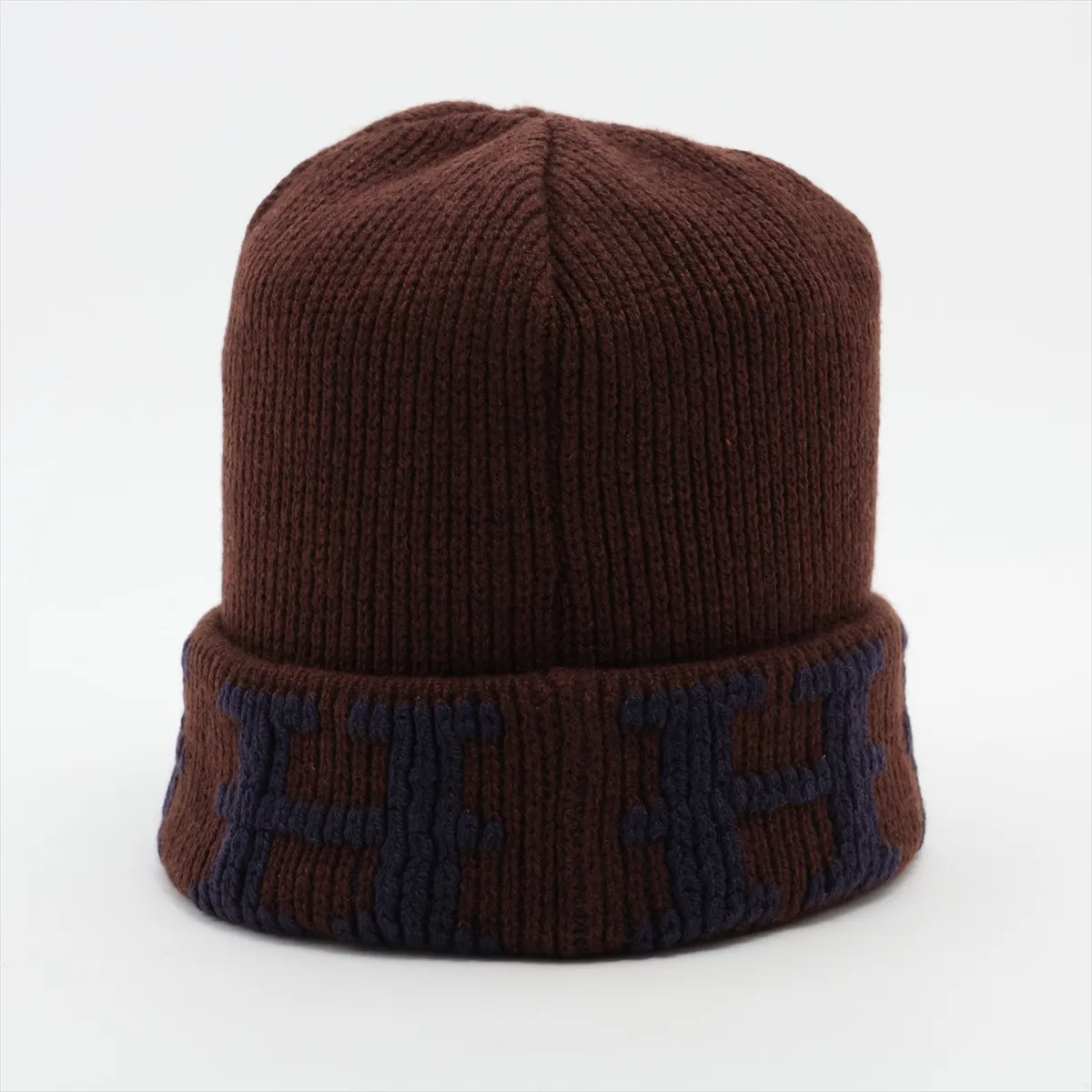knit cap, cashmere, brown, some wear, — view 3