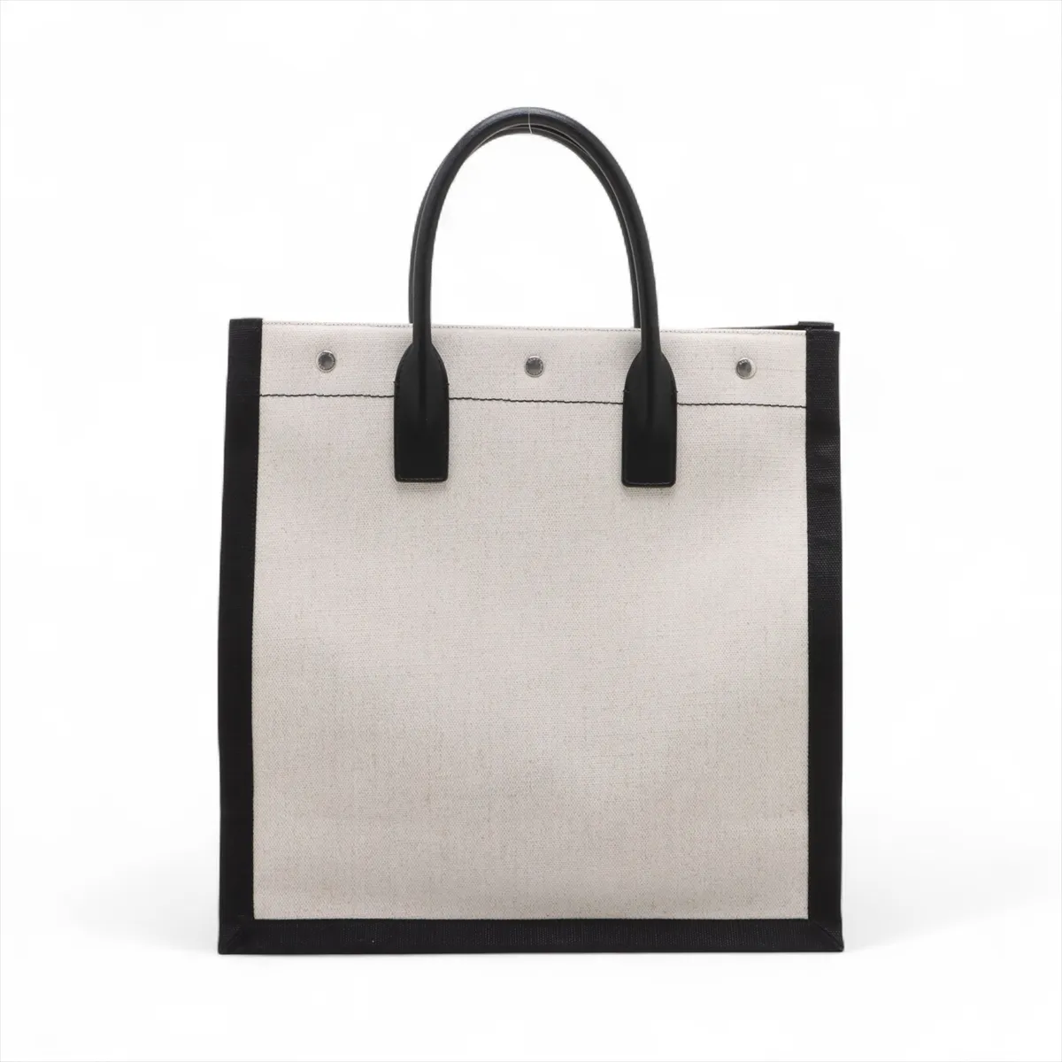Rive Gauche Leather Tote Bag Beige x Black 632539 — view 2