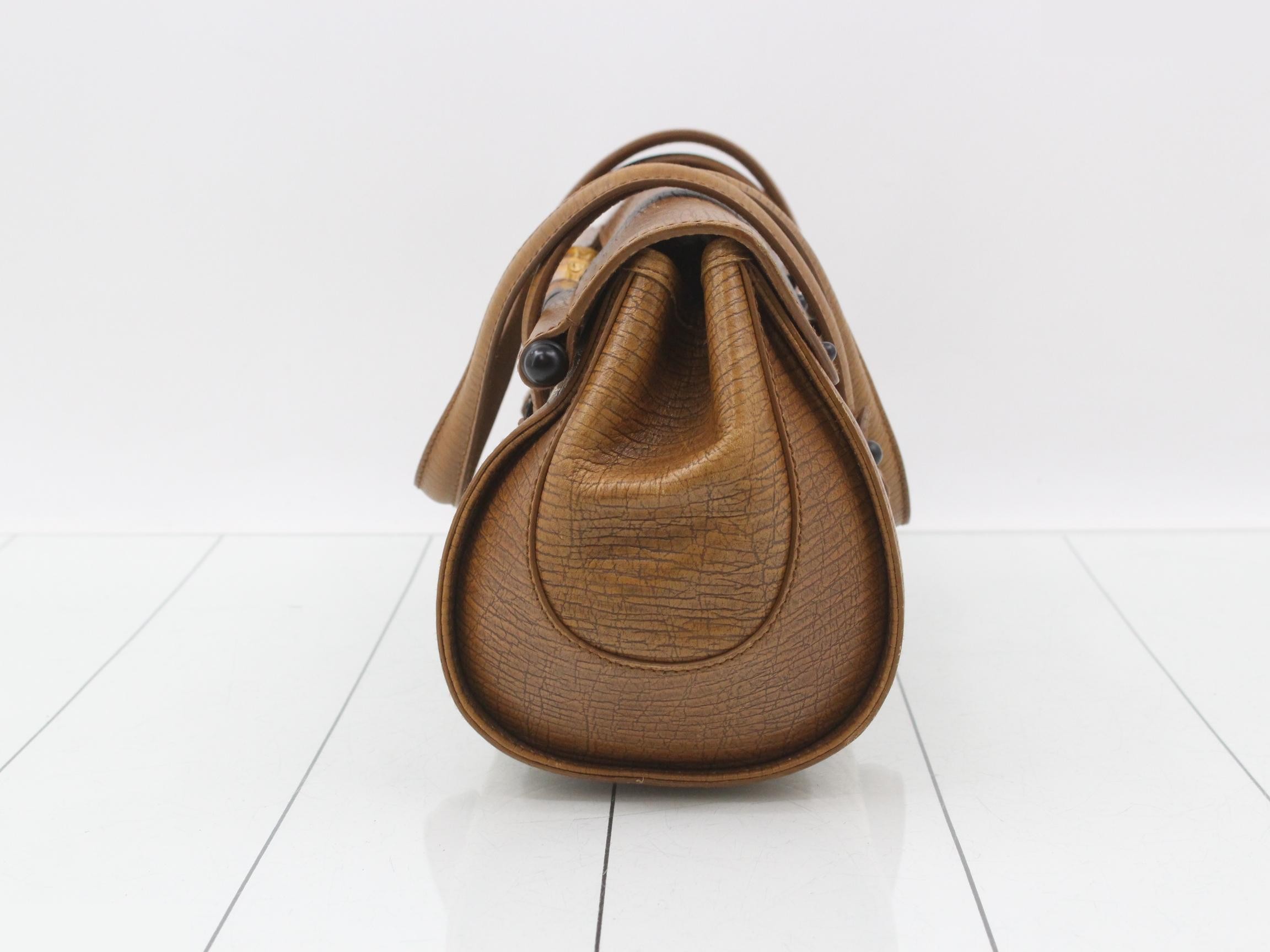 GG Canvas Bamboo Tote Bag, Brown — view 3