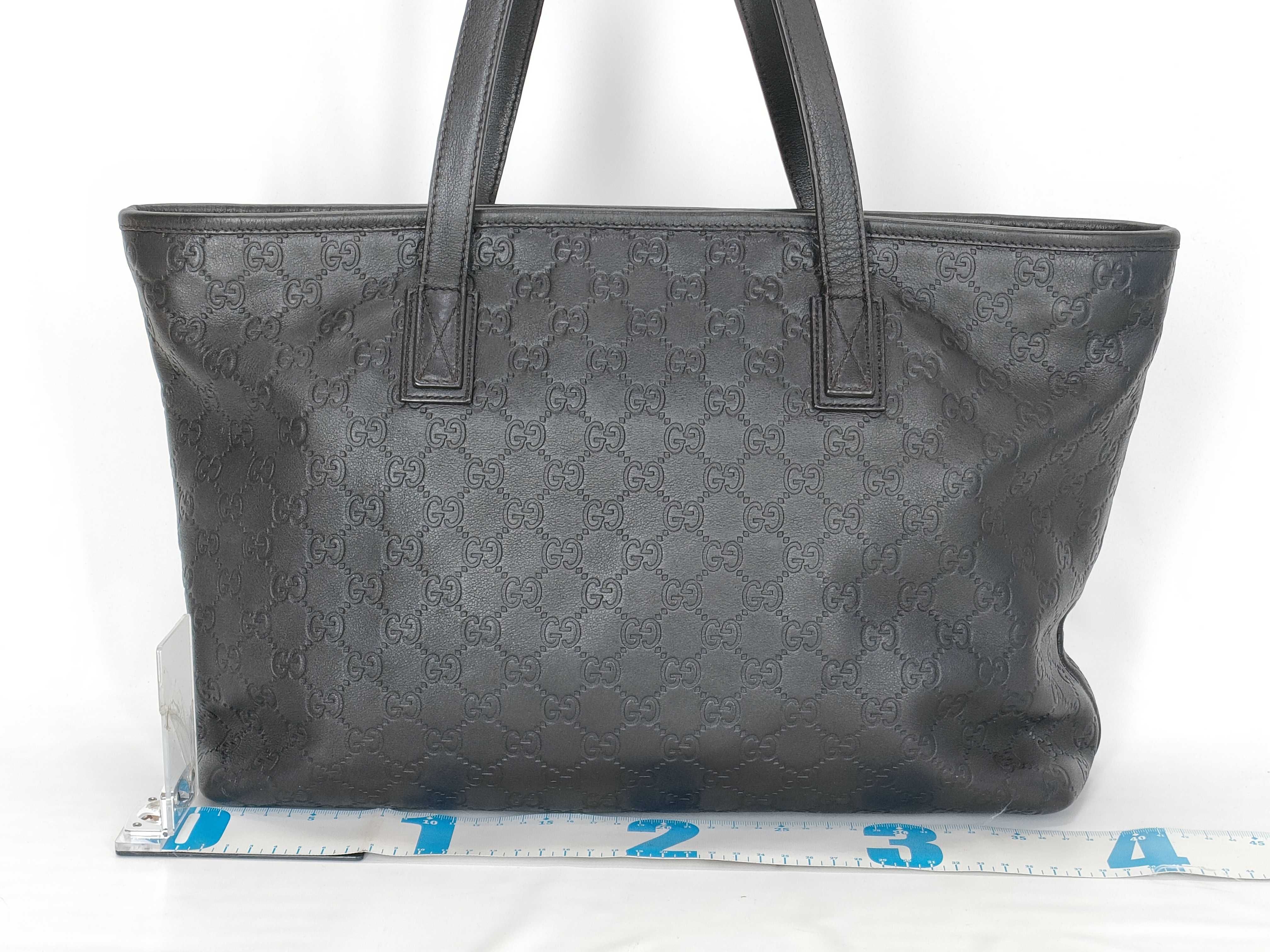 Shima GG Logo Leather Shopper Shoulder Bag Tote Bag — view 2