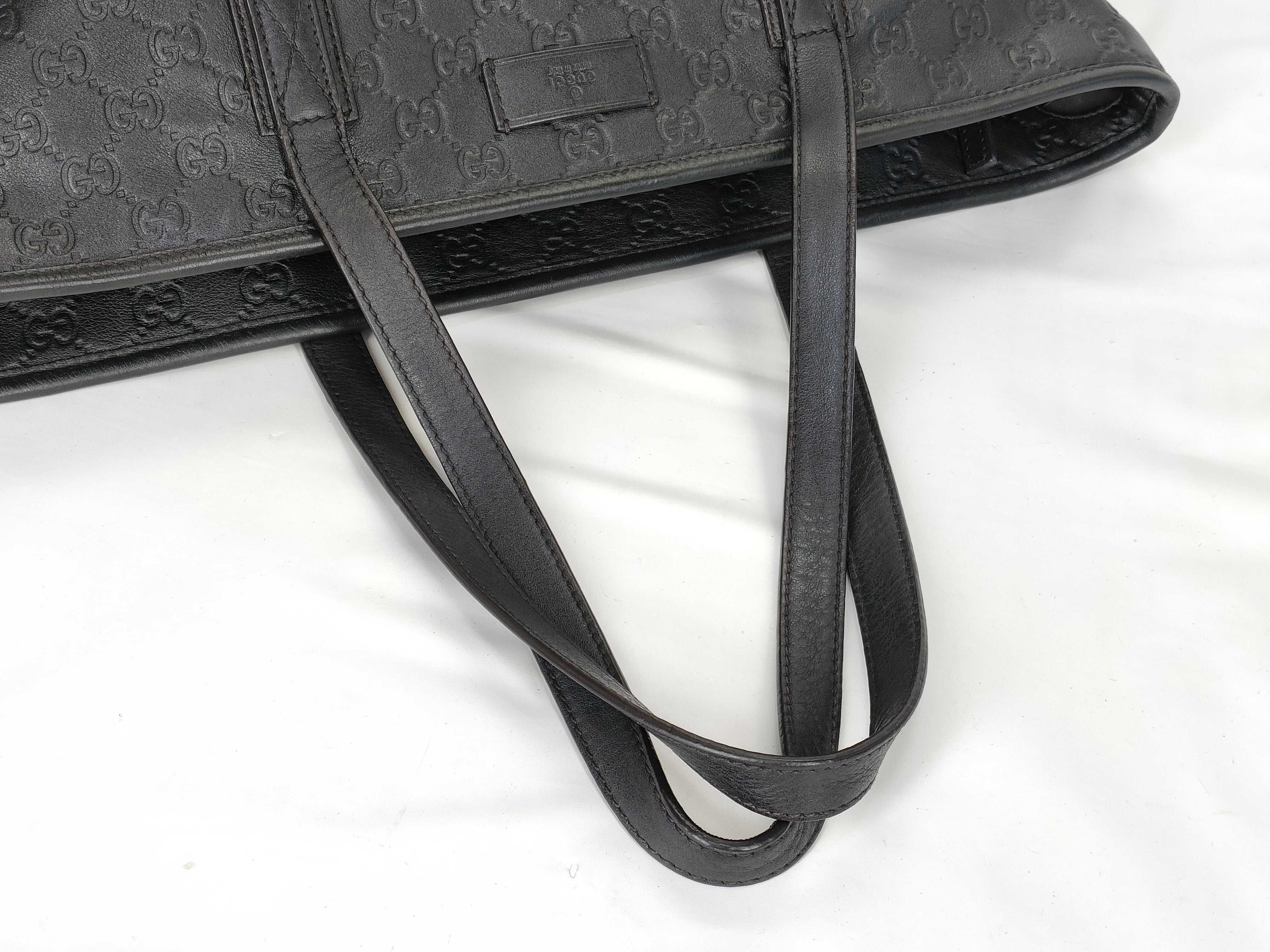 Shima GG Logo Leather Shopper Shoulder Bag Tote Bag — view 3