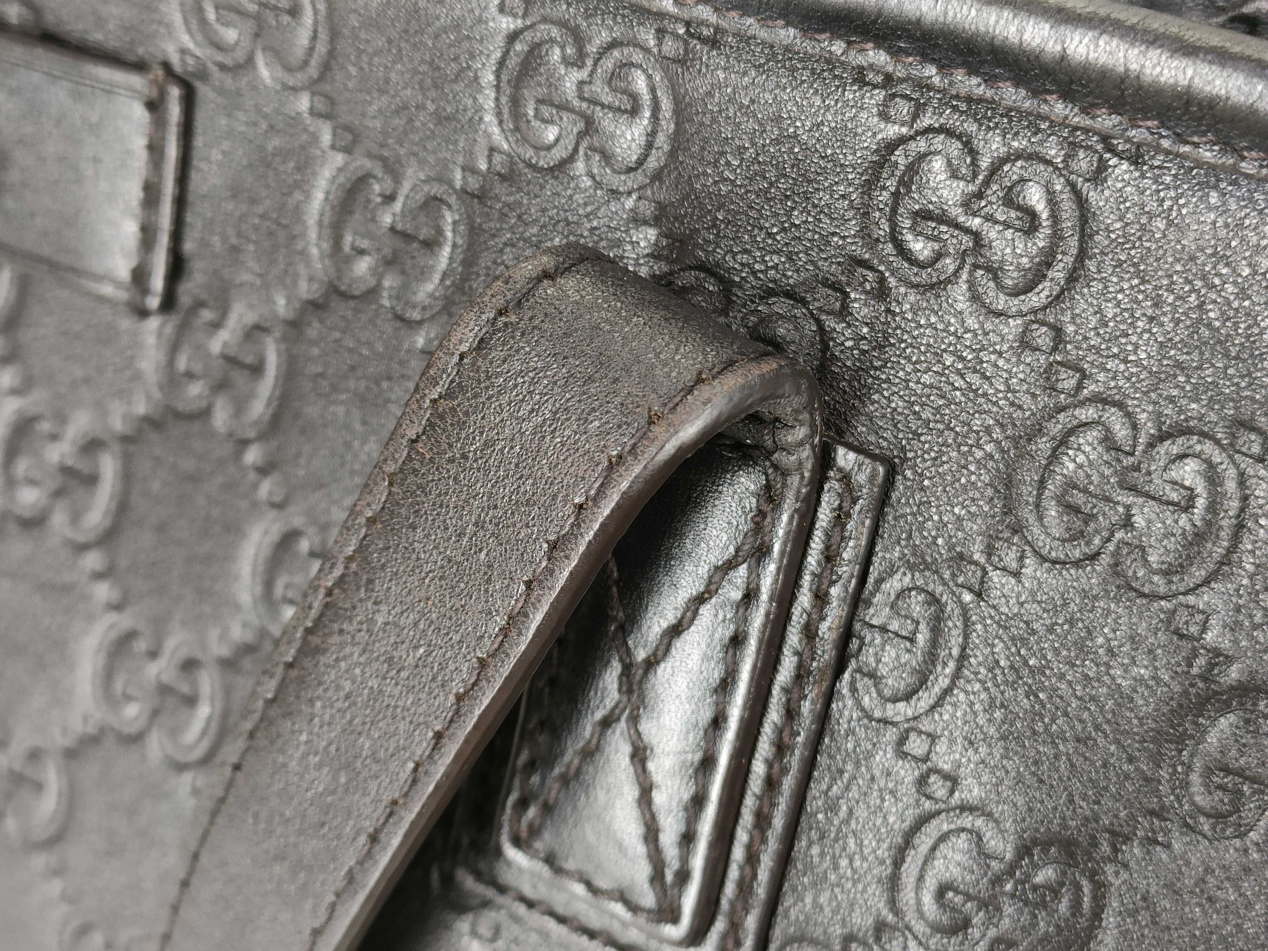 Shima GG Logo Leather Shopper Shoulder Bag Tote Bag — view 5