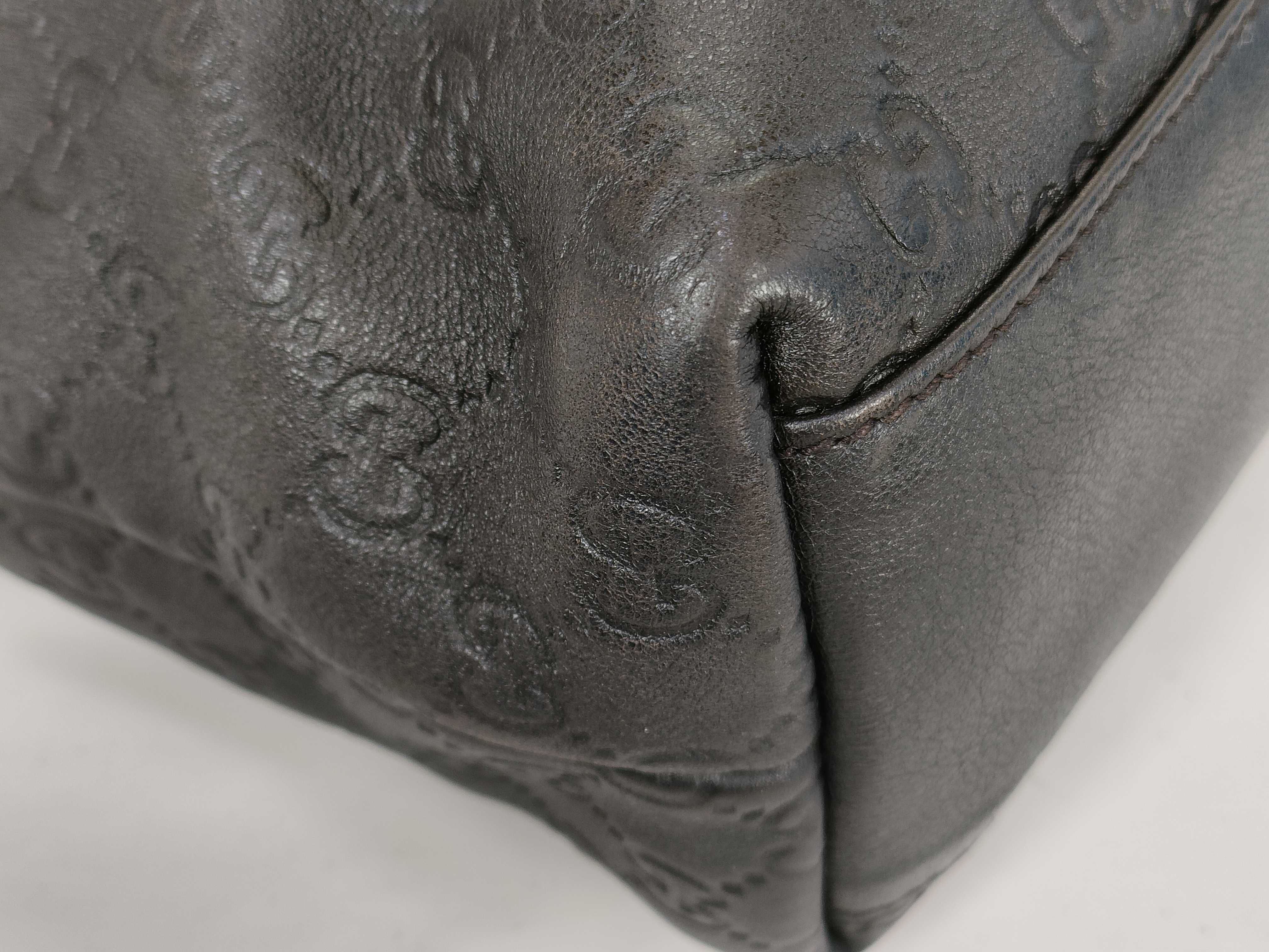 Shima GG Logo Leather Shopper Shoulder Bag Tote Bag — view 7