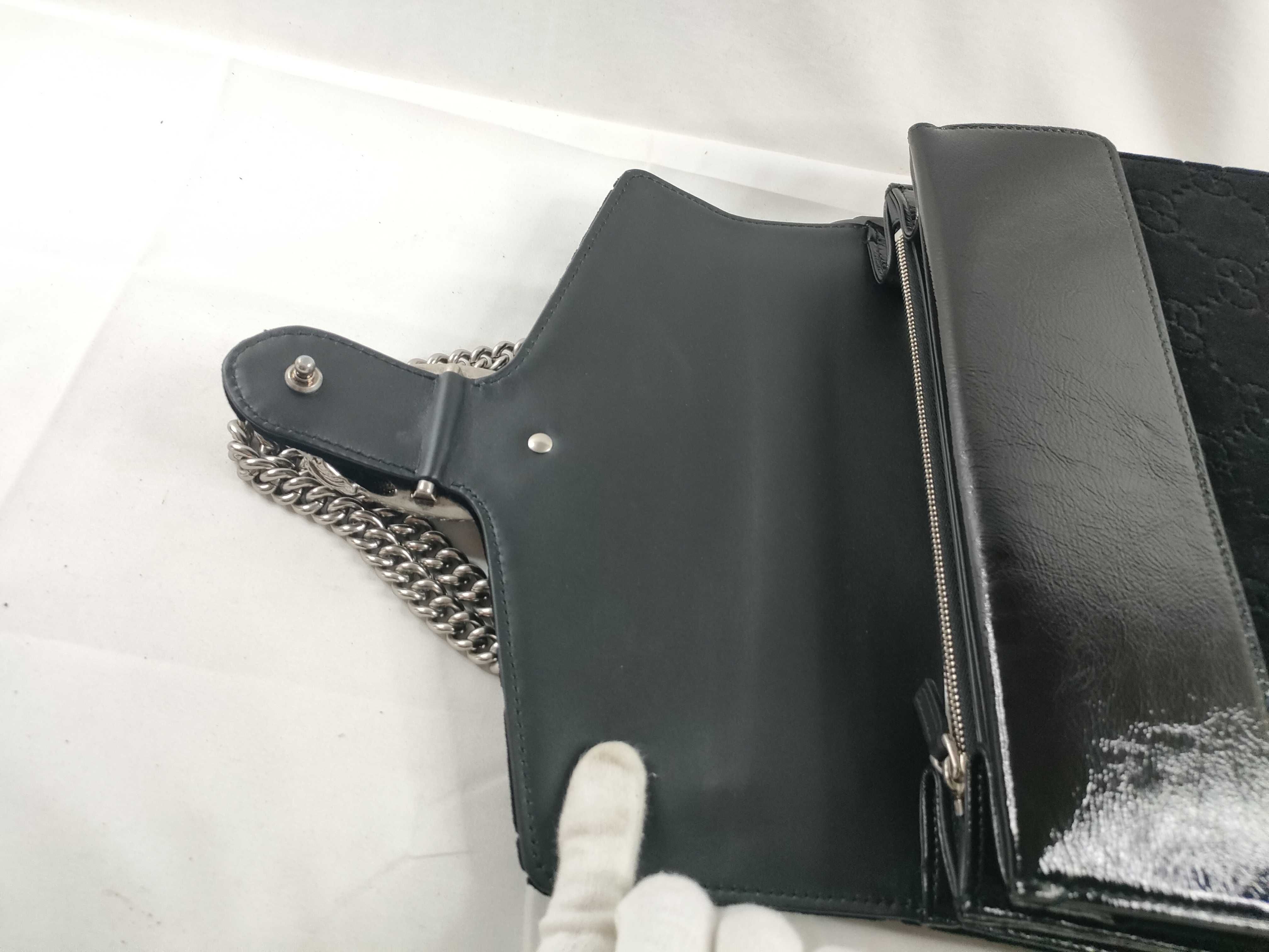 FR- GG Velvet Dionysus velour x patent leather Chain Shoulder Bag BLACK 4 Shoulder Bag — view 9