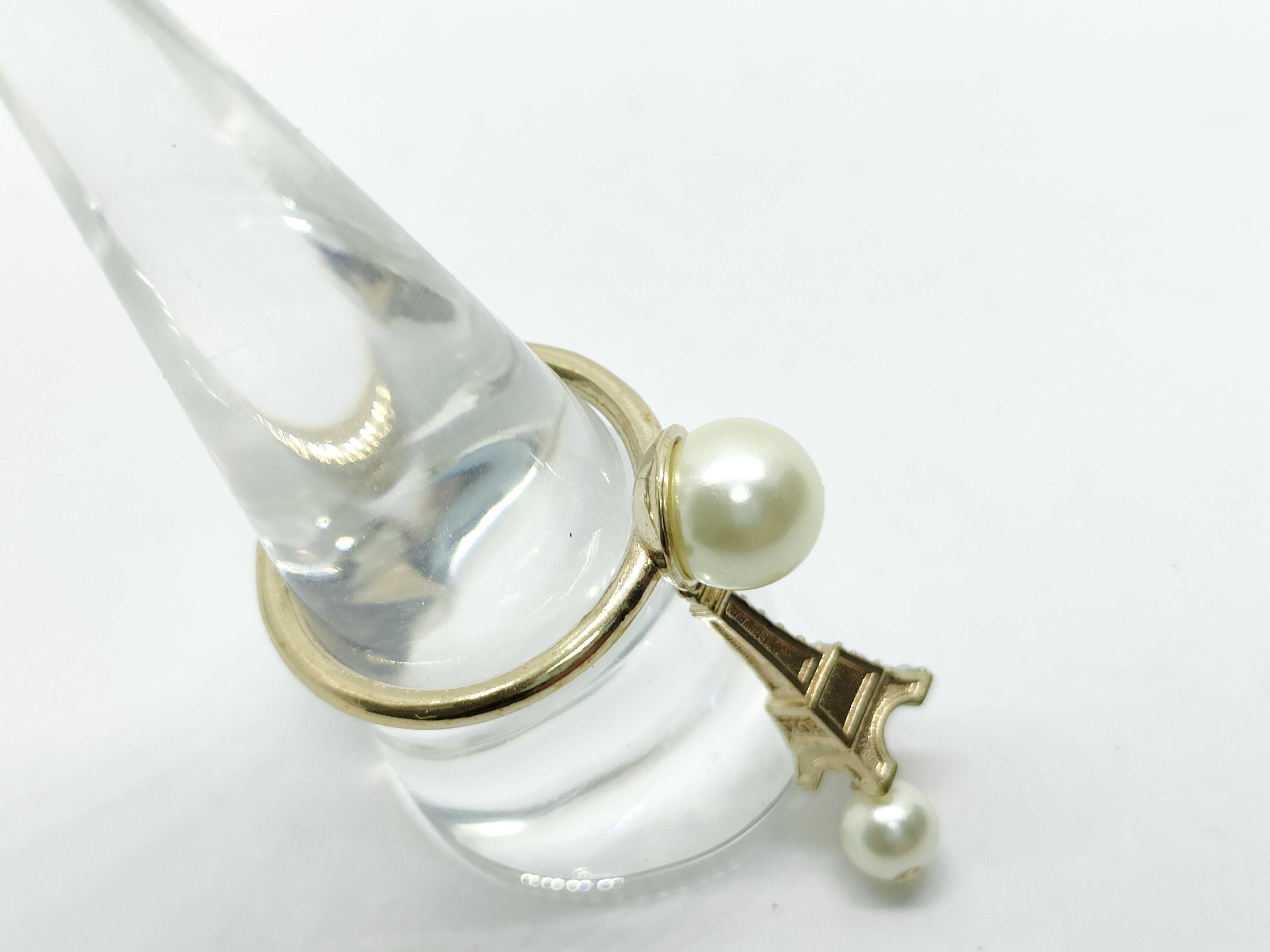 Resin Pearl Eiffel Tower Ring 3.2g — view 3