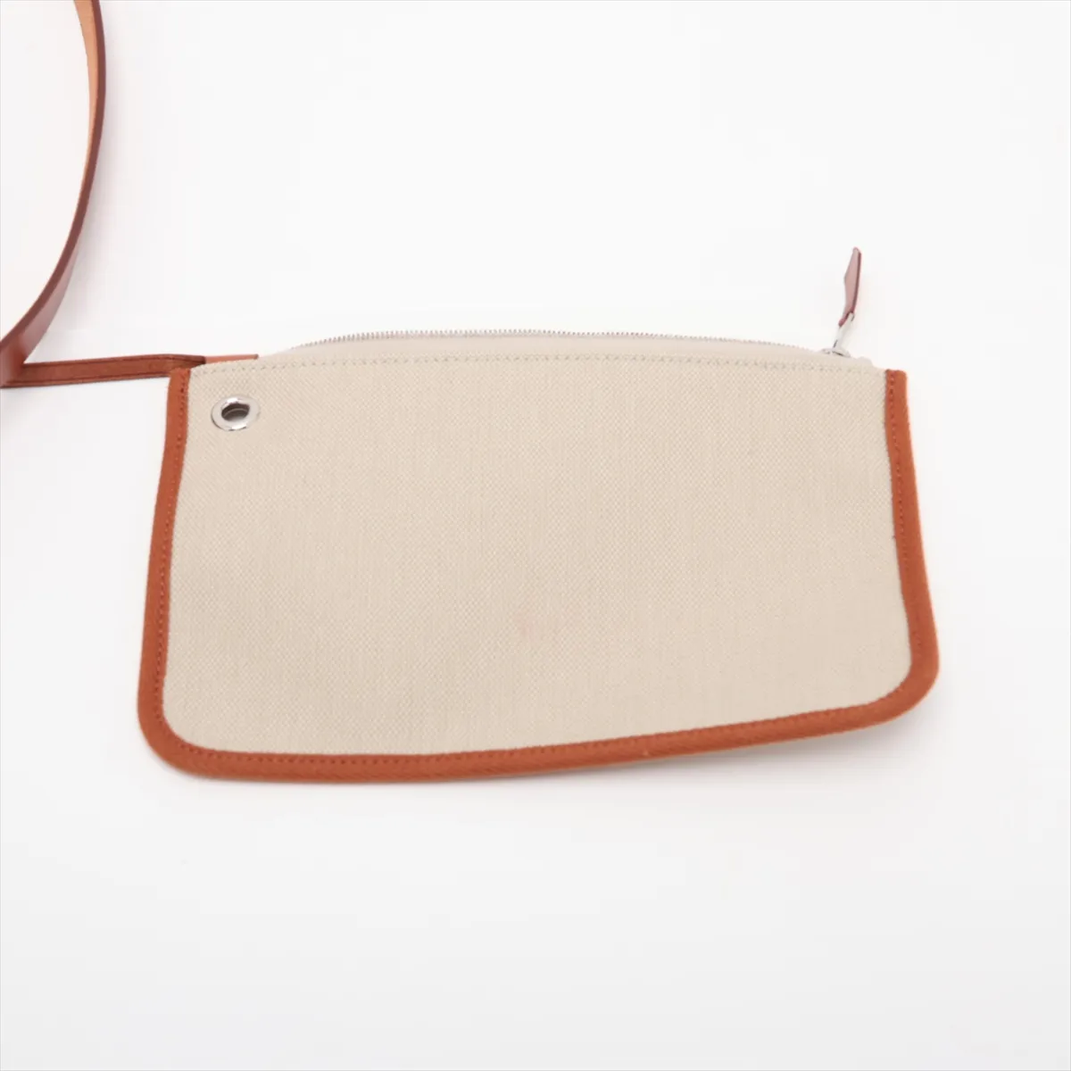 Herbag Zip PM Toile H x Vache Hunter Beige x Brown Silver Hardware Y:2020 — view 12