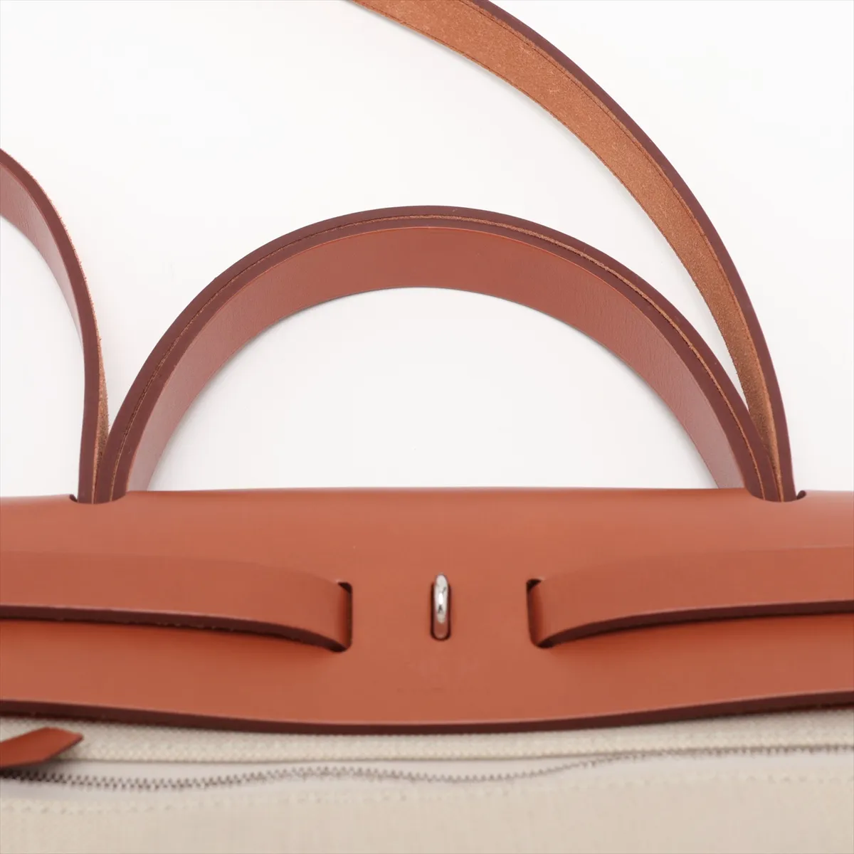Herbag Zip PM Toile H x Vache Hunter Beige x Brown Silver Hardware Y:2020 — view 6