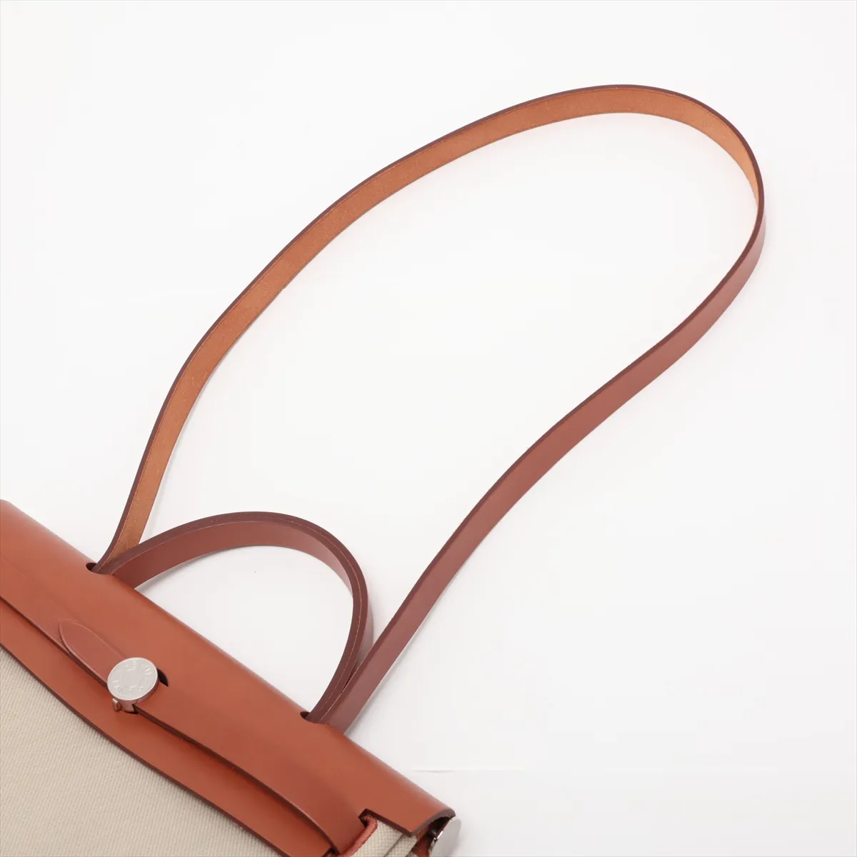 Herbag Zip PM Toile H x Vache Hunter Beige x Brown Silver Hardware Y:2020 — view 7