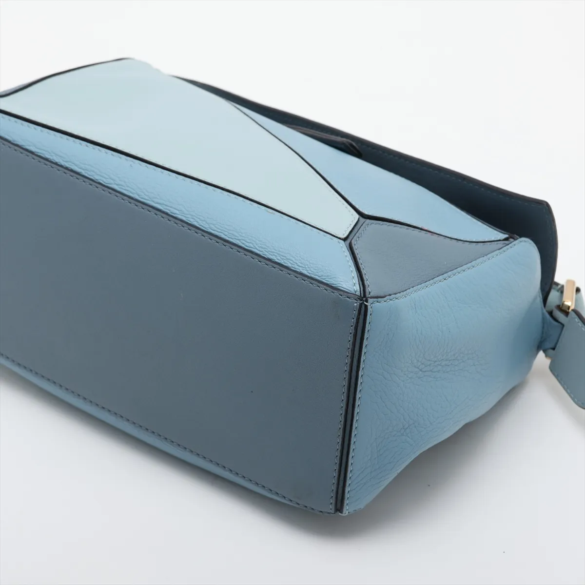 Puzzle Bag Small Leather 2-Way Handbag Blue — view 3