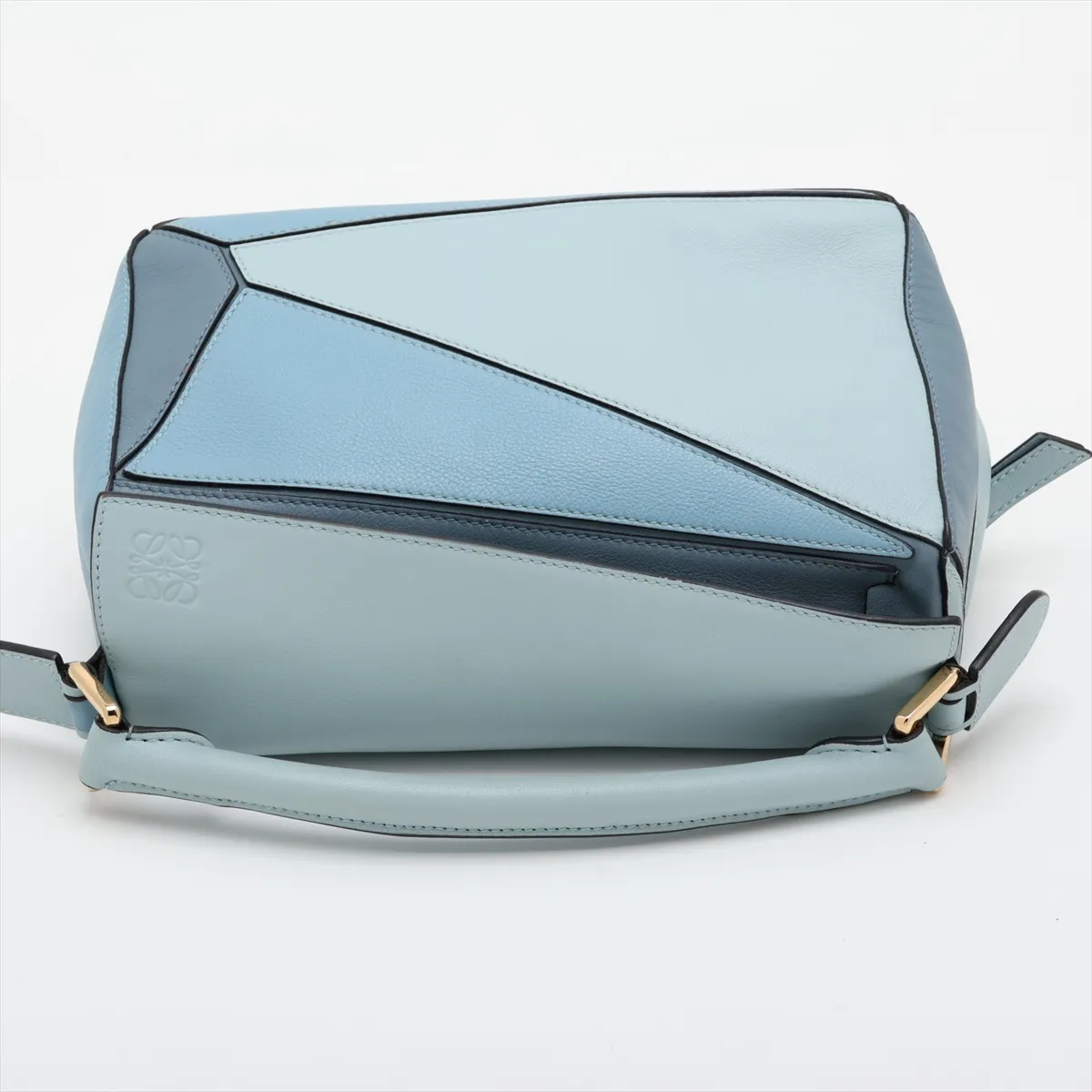 Puzzle Bag Small Leather 2-Way Handbag Blue — view 5