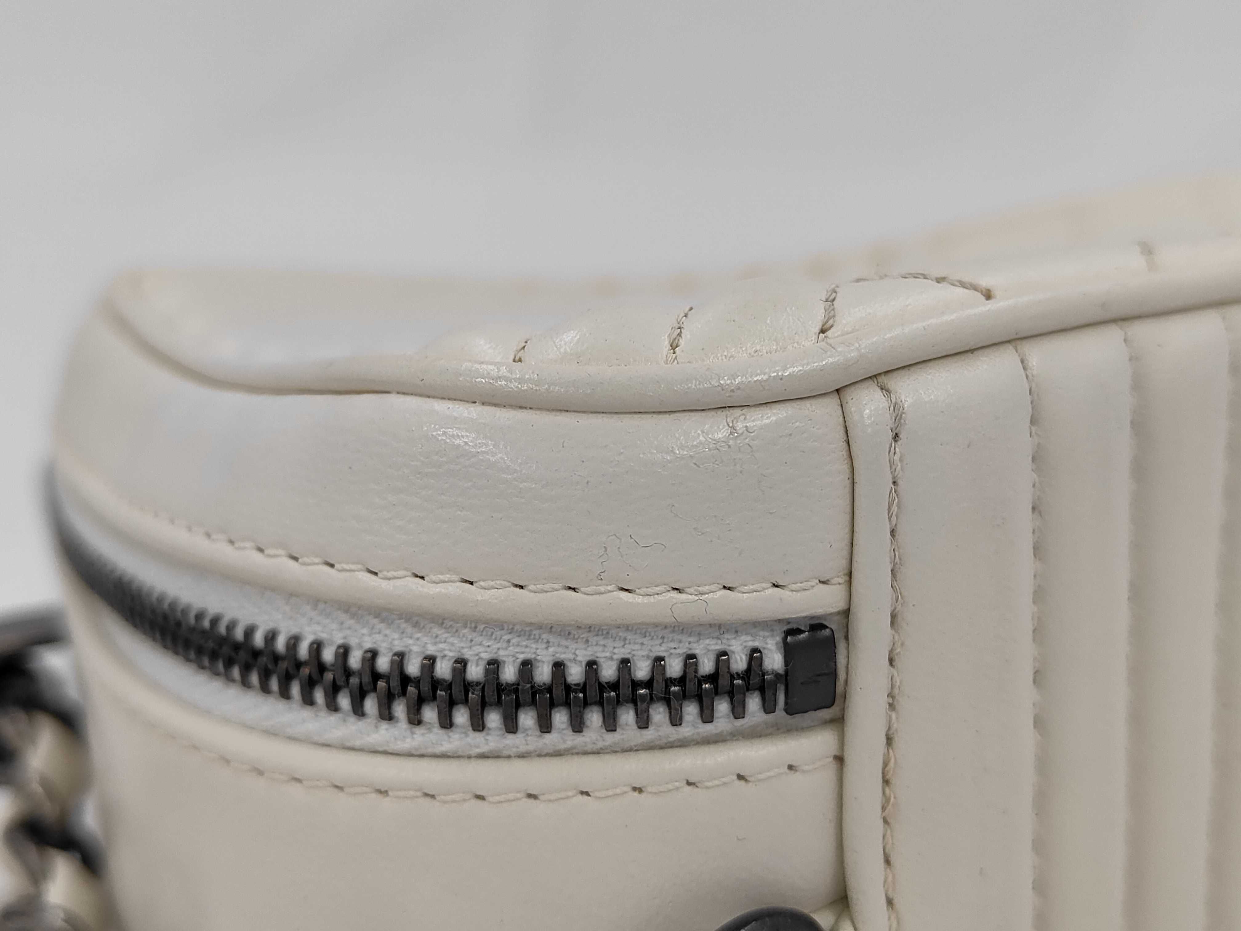 KR- Coco Boy Leather Chain Shoulder Bag White Gunmetal Fittings A92656 - Shoulder Bag — view 6