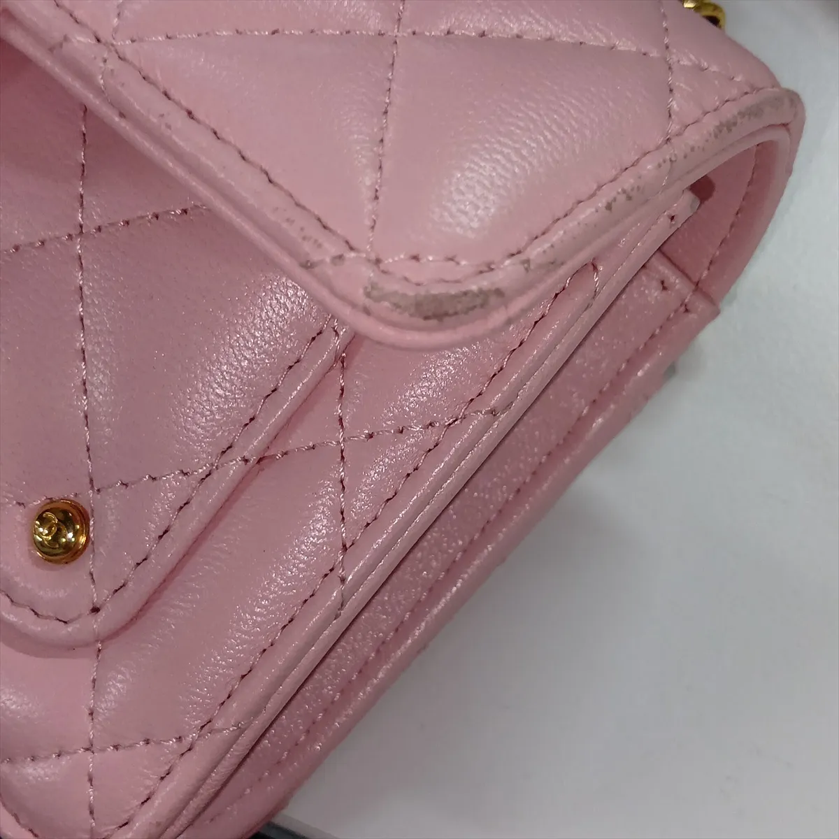 Mini Matelassé Lambskin 2-Way Shoulder Bag, Pink with Gold Hardware, LTTLA937, Random Serial Number AP4675 — view 11