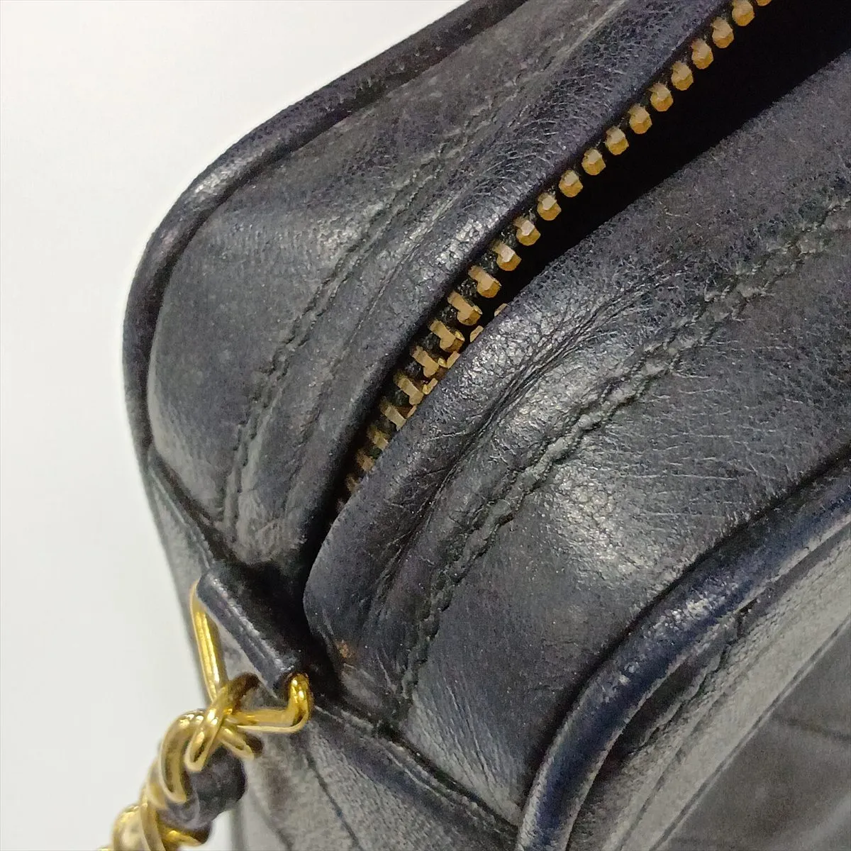Diamond Stitch Lambskin Chain Shoulder Bag with Fringe, Black, Gold Hardware — view 13