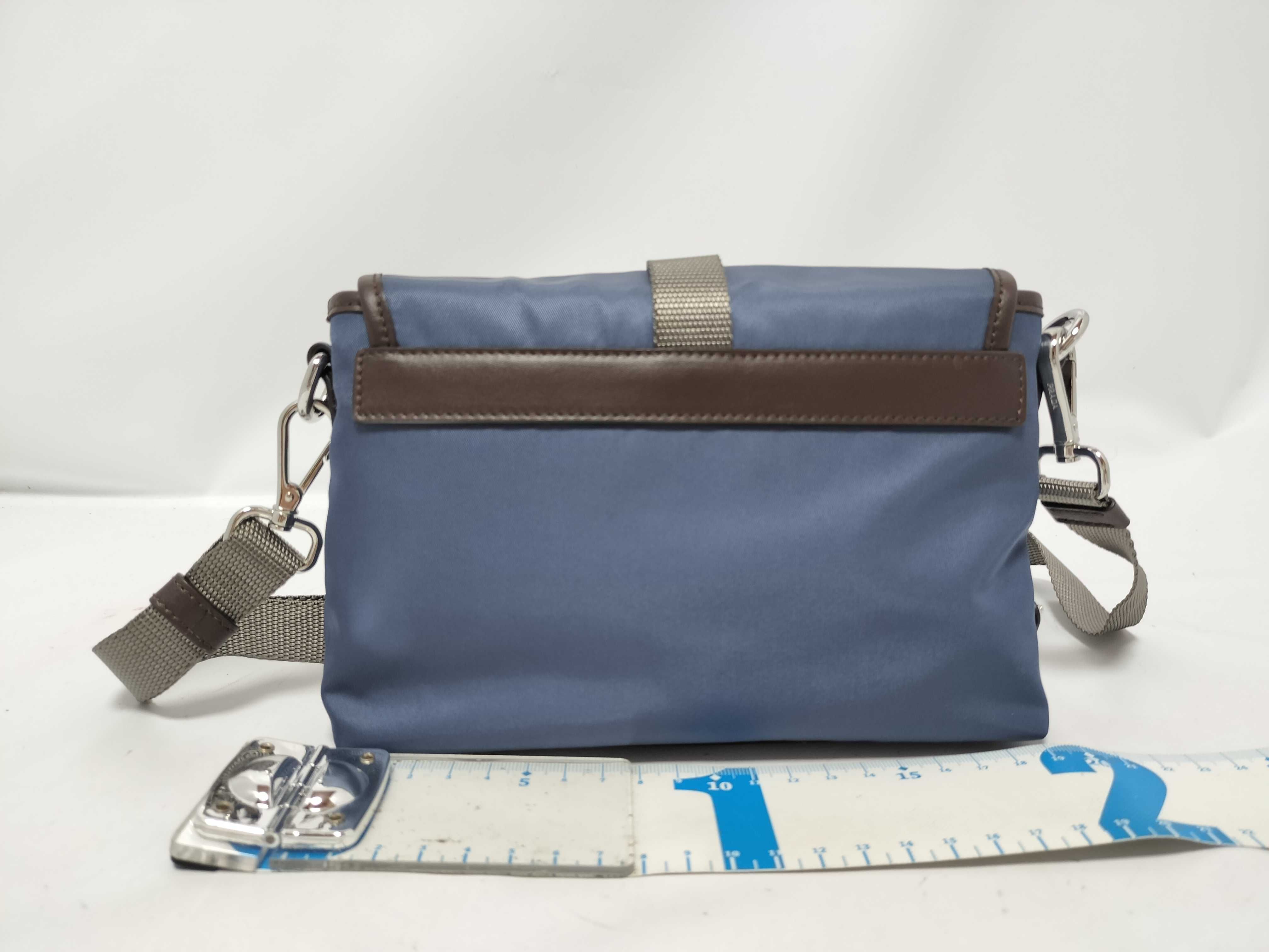 Nylon Tessuto x Vitello Nylon x Leather Shoulder Bag Blue x Brown 2ZT071 Shoulder Bag — view 2