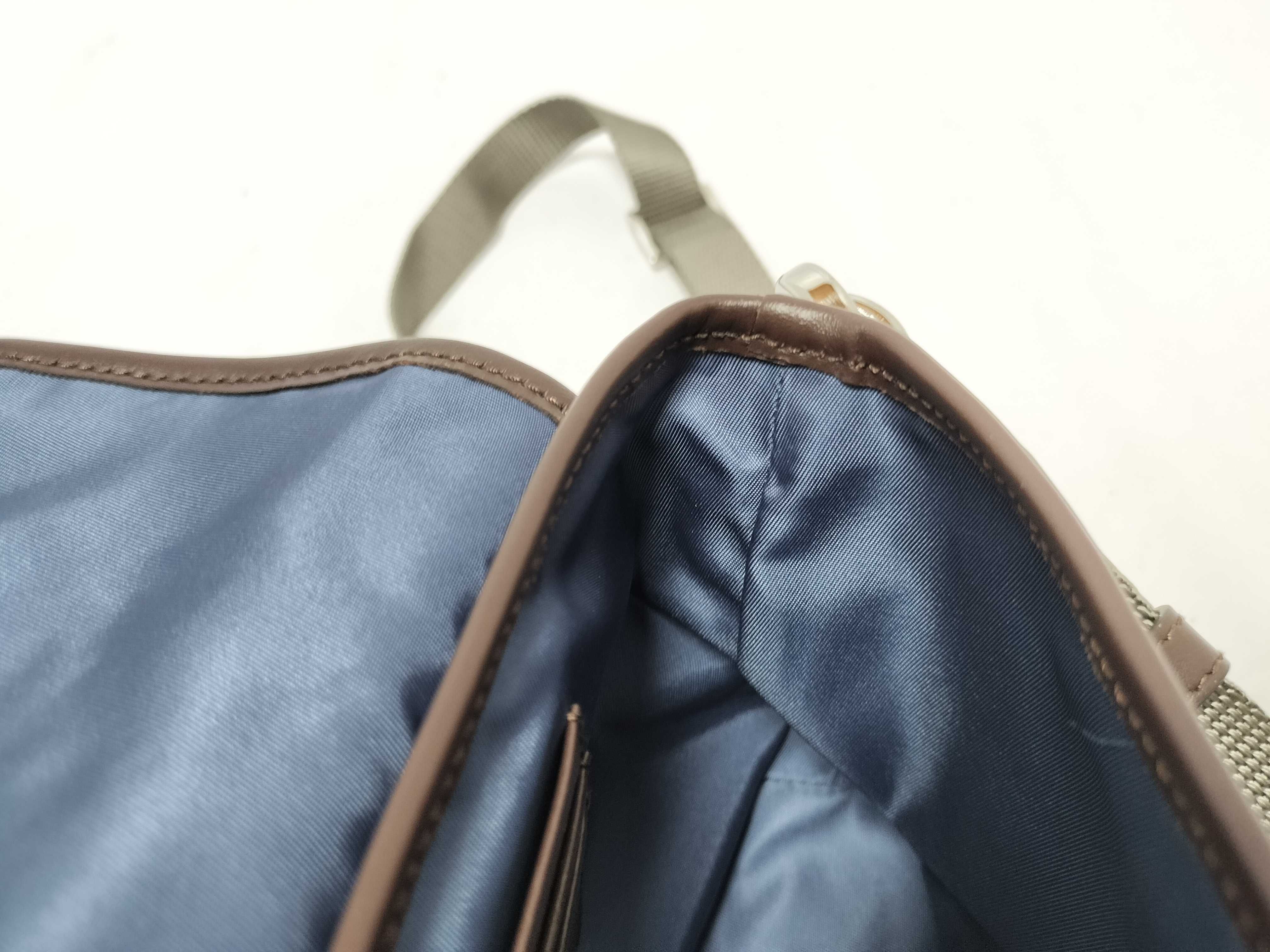 Nylon Tessuto x Vitello Nylon x Leather Shoulder Bag Blue x Brown 2ZT071 Shoulder Bag — view 12