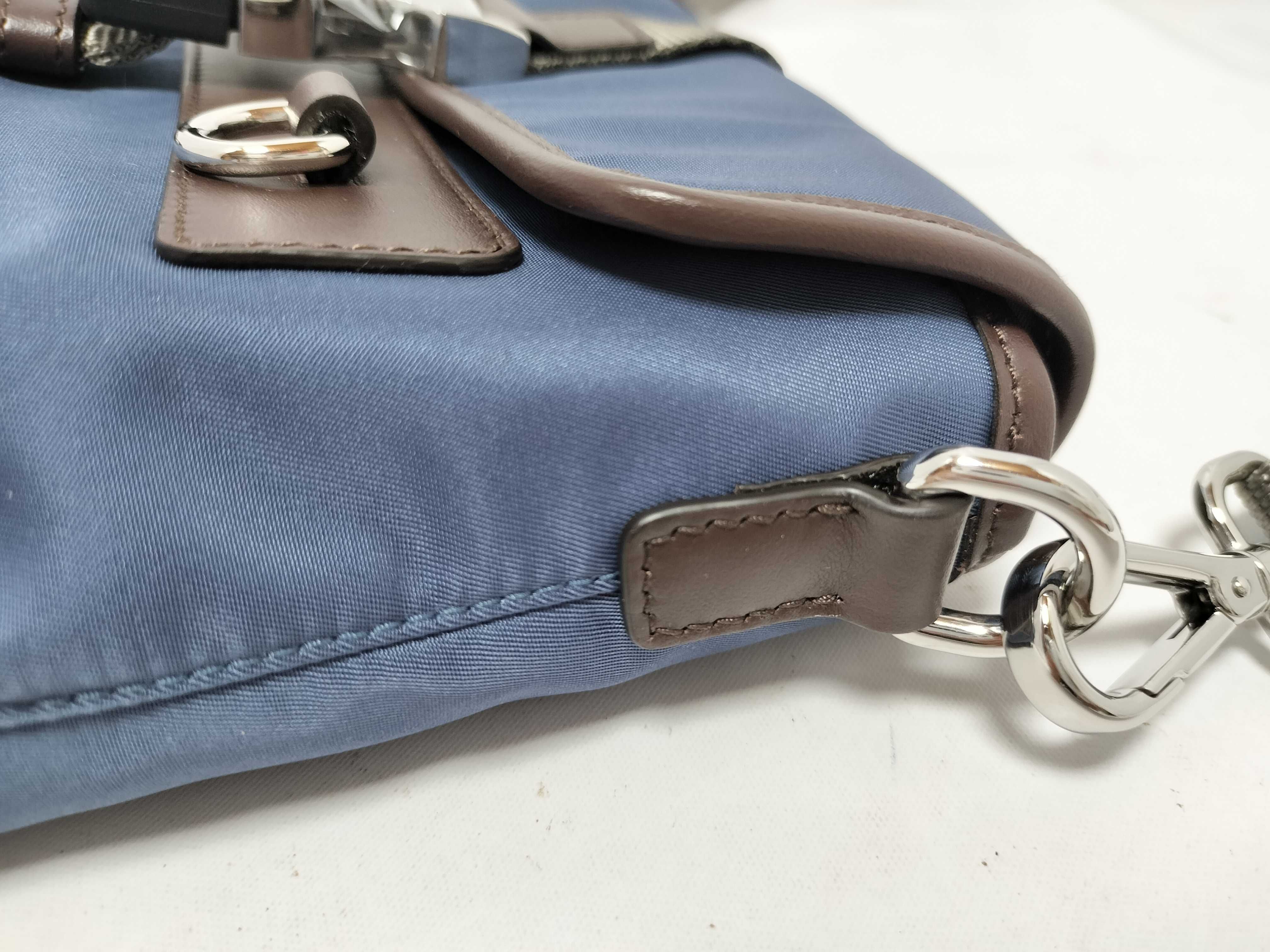 Nylon Tessuto x Vitello Nylon x Leather Shoulder Bag Blue x Brown 2ZT071 Shoulder Bag — view 5