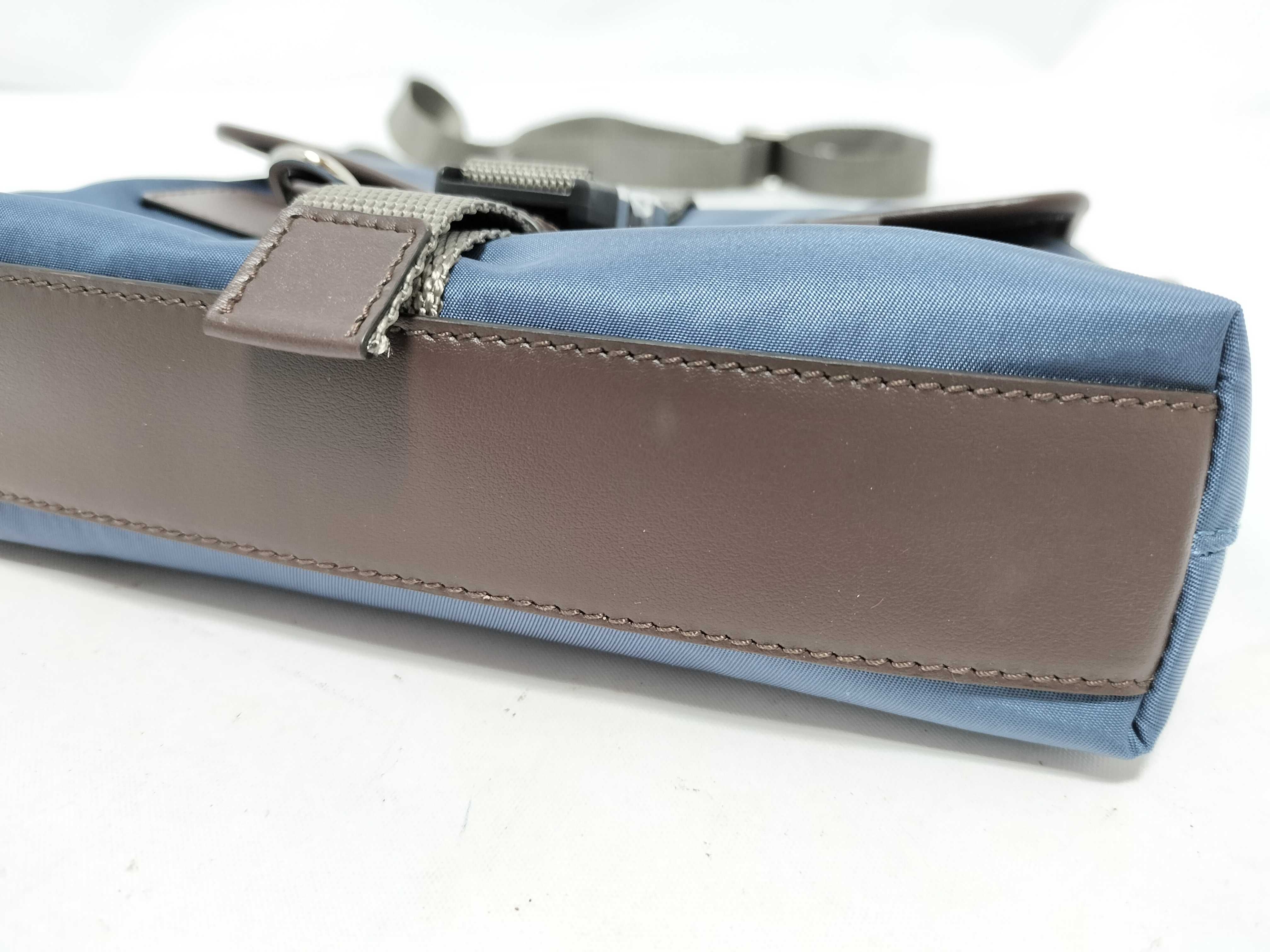 Nylon Tessuto x Vitello Nylon x Leather Shoulder Bag Blue x Brown 2ZT071 Shoulder Bag — view 7
