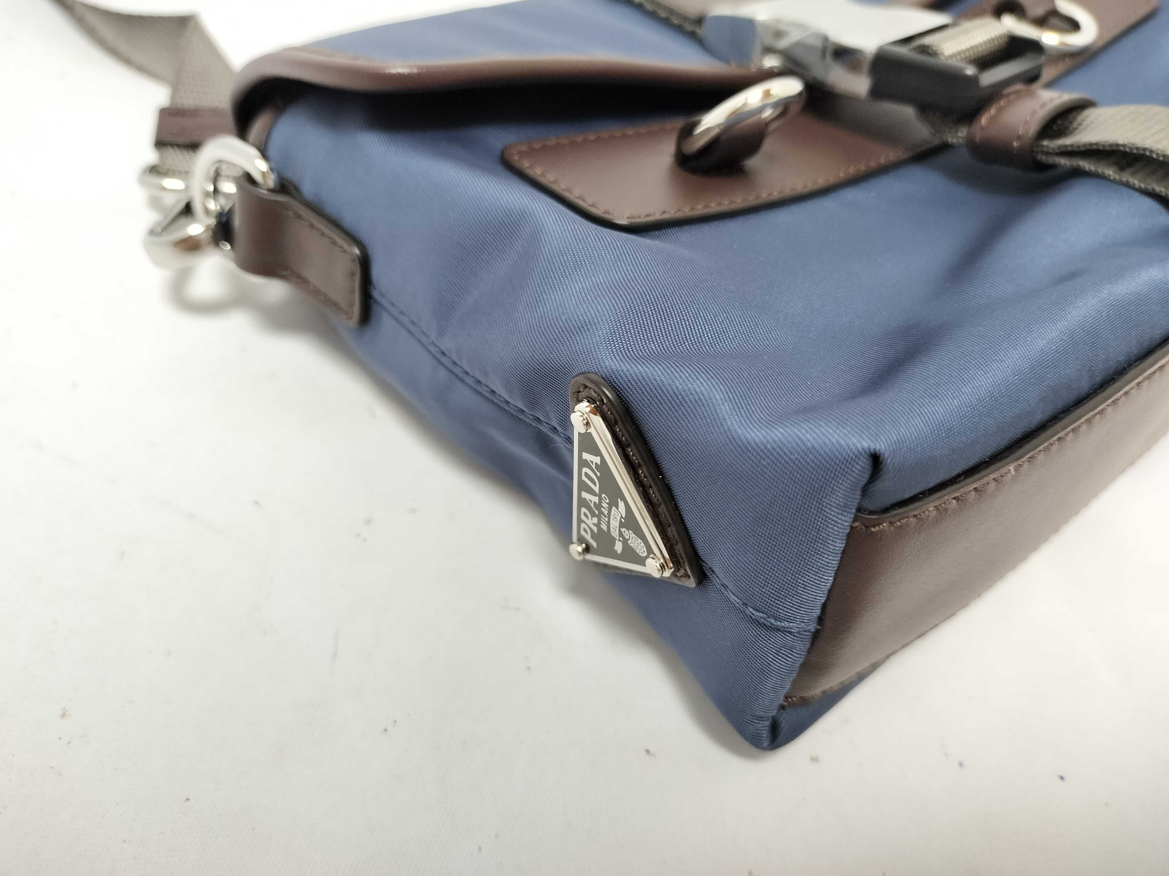 Nylon Tessuto x Vitello Nylon x Leather Shoulder Bag Blue x Brown 2ZT071 Shoulder Bag — view 8