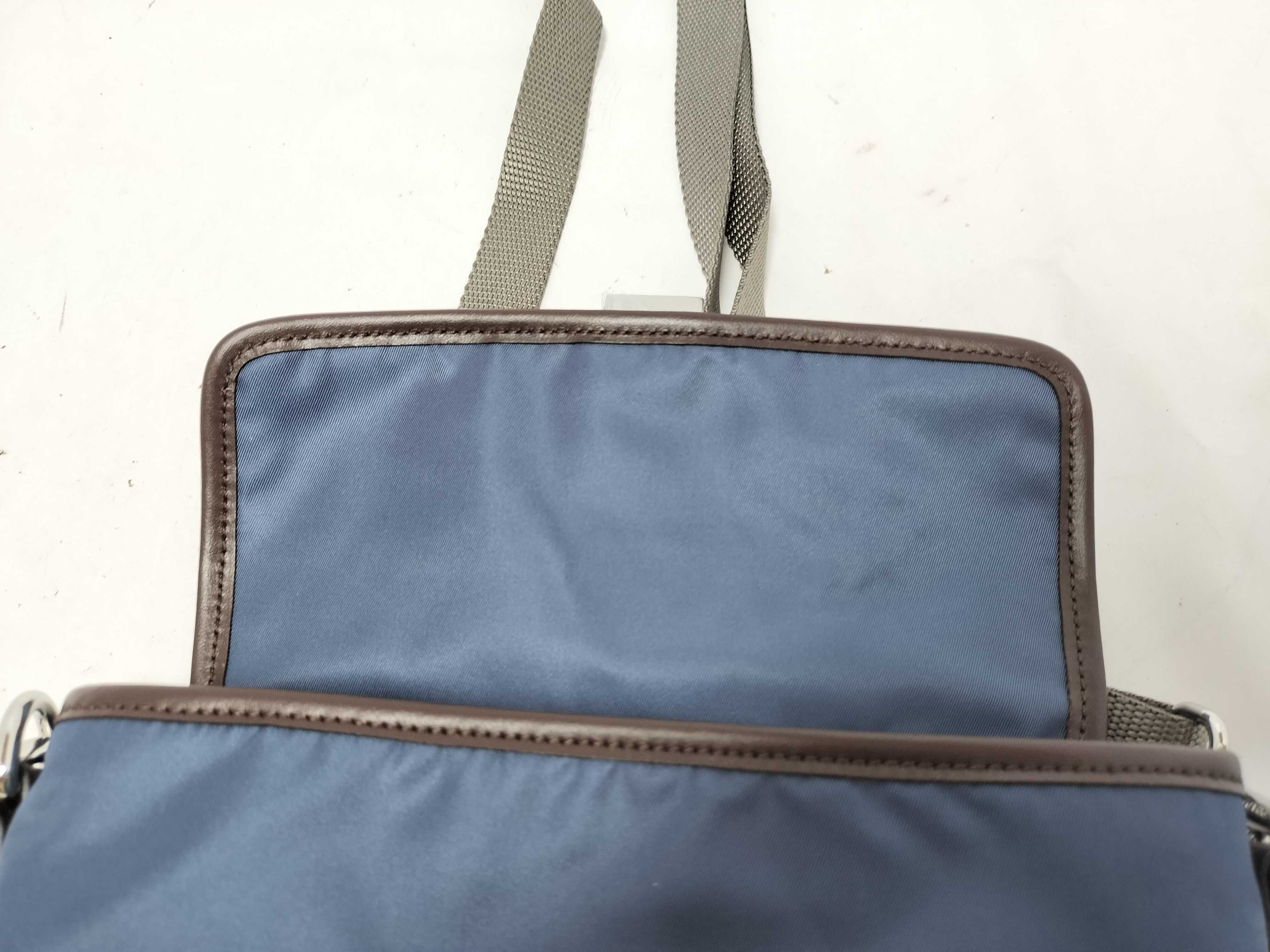 Nylon Tessuto x Vitello Nylon x Leather Shoulder Bag Blue x Brown 2ZT071 Shoulder Bag — view 9