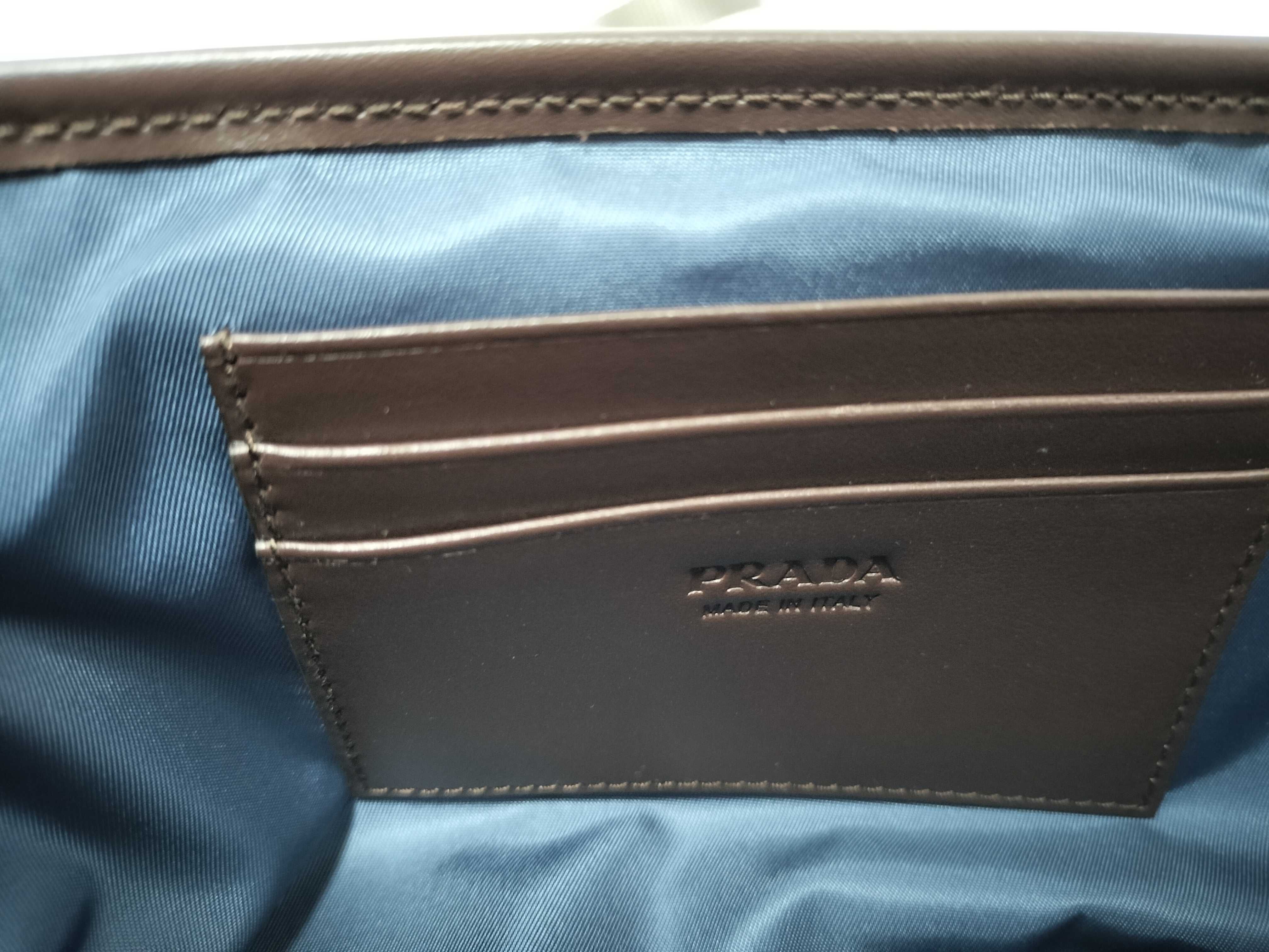 Nylon Tessuto x Vitello Nylon x Leather Shoulder Bag Blue x Brown 2ZT071 Shoulder Bag — view 10