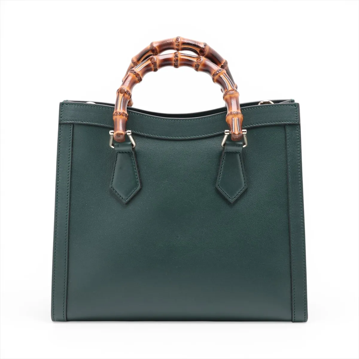 Bamboo Diana Leather 2-Way Handbag, Green, 853226 — view 2