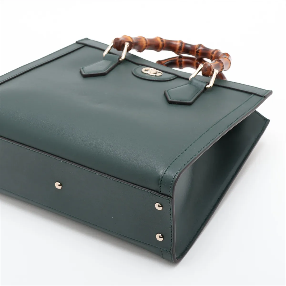 Bamboo Diana Leather 2-Way Handbag, Green, 853226 — view 3