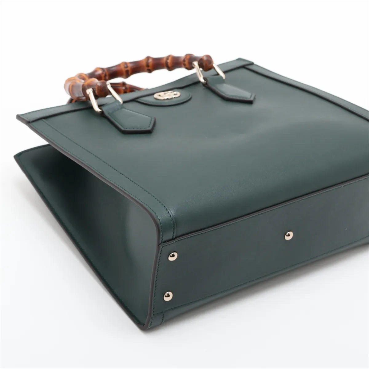 Bamboo Diana Leather 2-Way Handbag, Green, 853226 — view 4