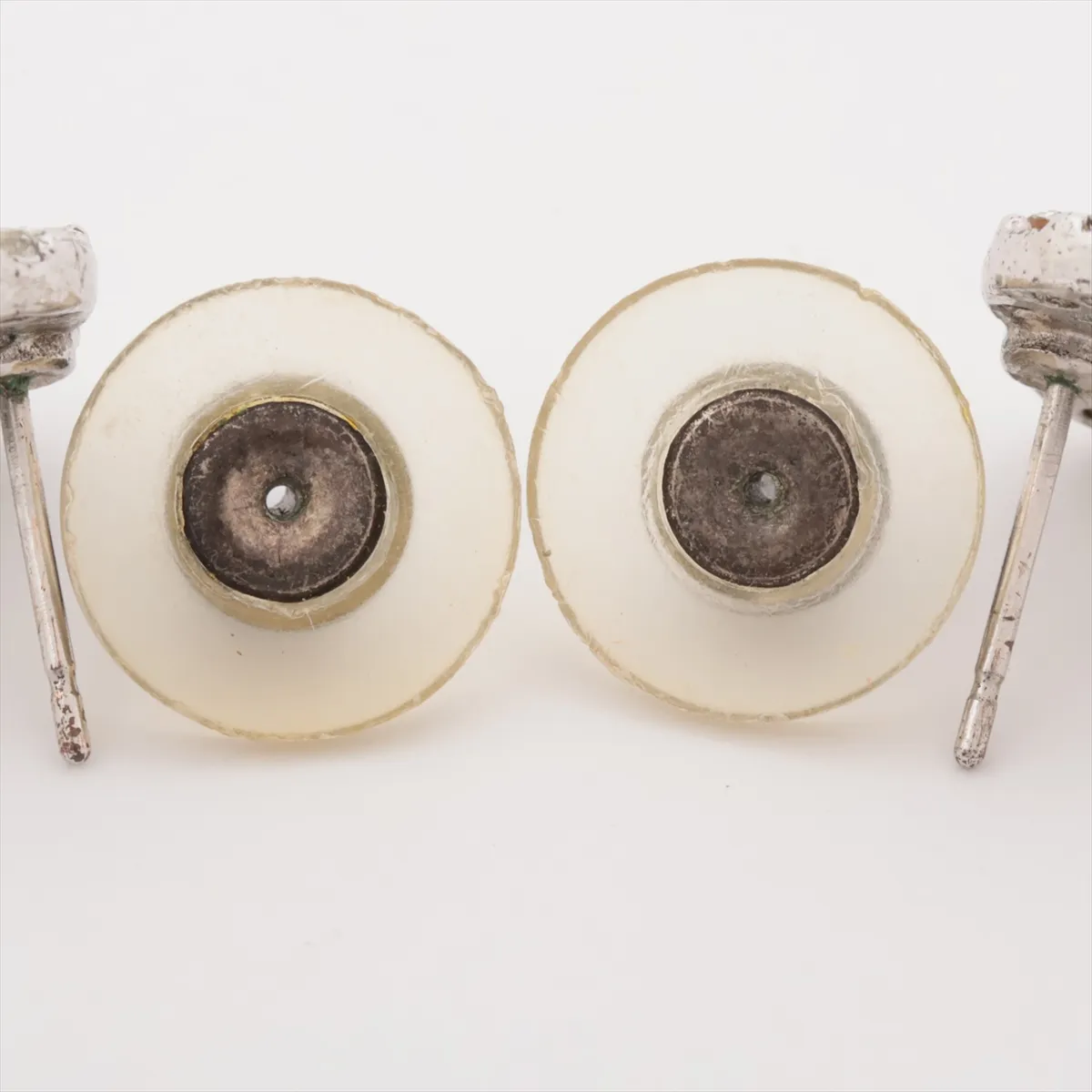 Coco Mark 03A Earrings (Pair) Metal x Rhinestone Silver — view 4