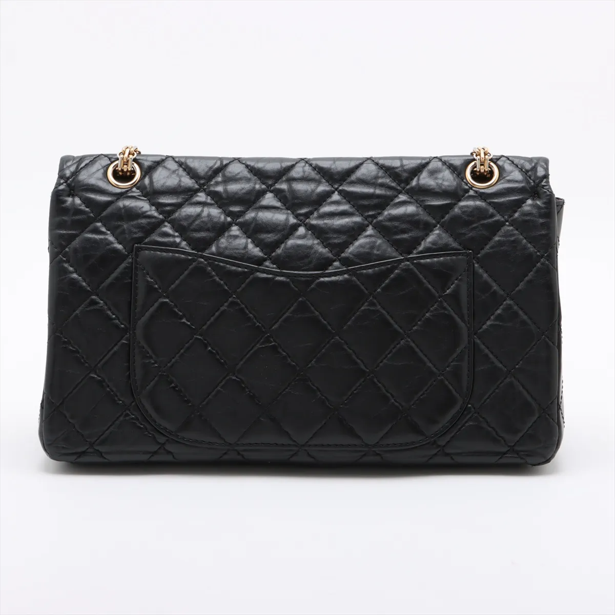 Matelasse 2.55 Maxi Vintage Calf Double Flap Double Chain Bag Black Gold Hardware 15316305 15th Series A37590 — view 2