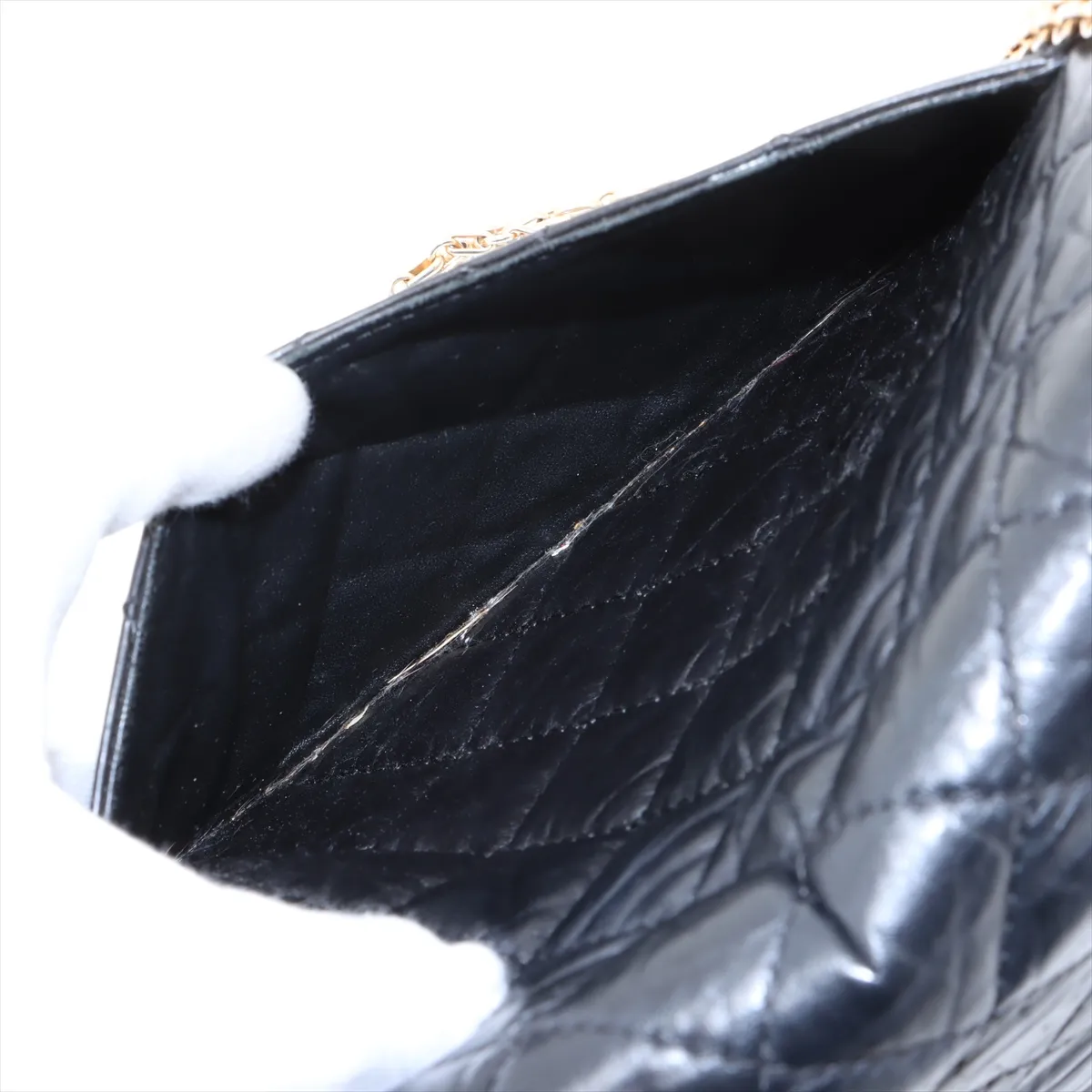 Matelasse 2.55 Maxi Vintage Calf Double Flap Double Chain Bag Black Gold Hardware 15316305 15th Series A37590 — view 11