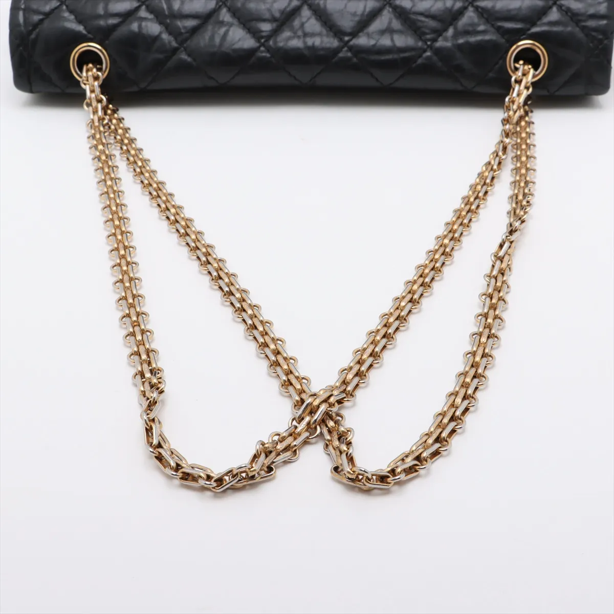 Matelasse 2.55 Maxi Vintage Calf Double Flap Double Chain Bag Black Gold Hardware 15316305 15th Series A37590 — view 5