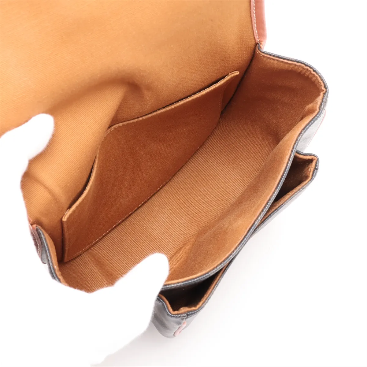 Triomphe Medium Folco PVC x Leather Shoulder Bag, Black x Brown — view 6