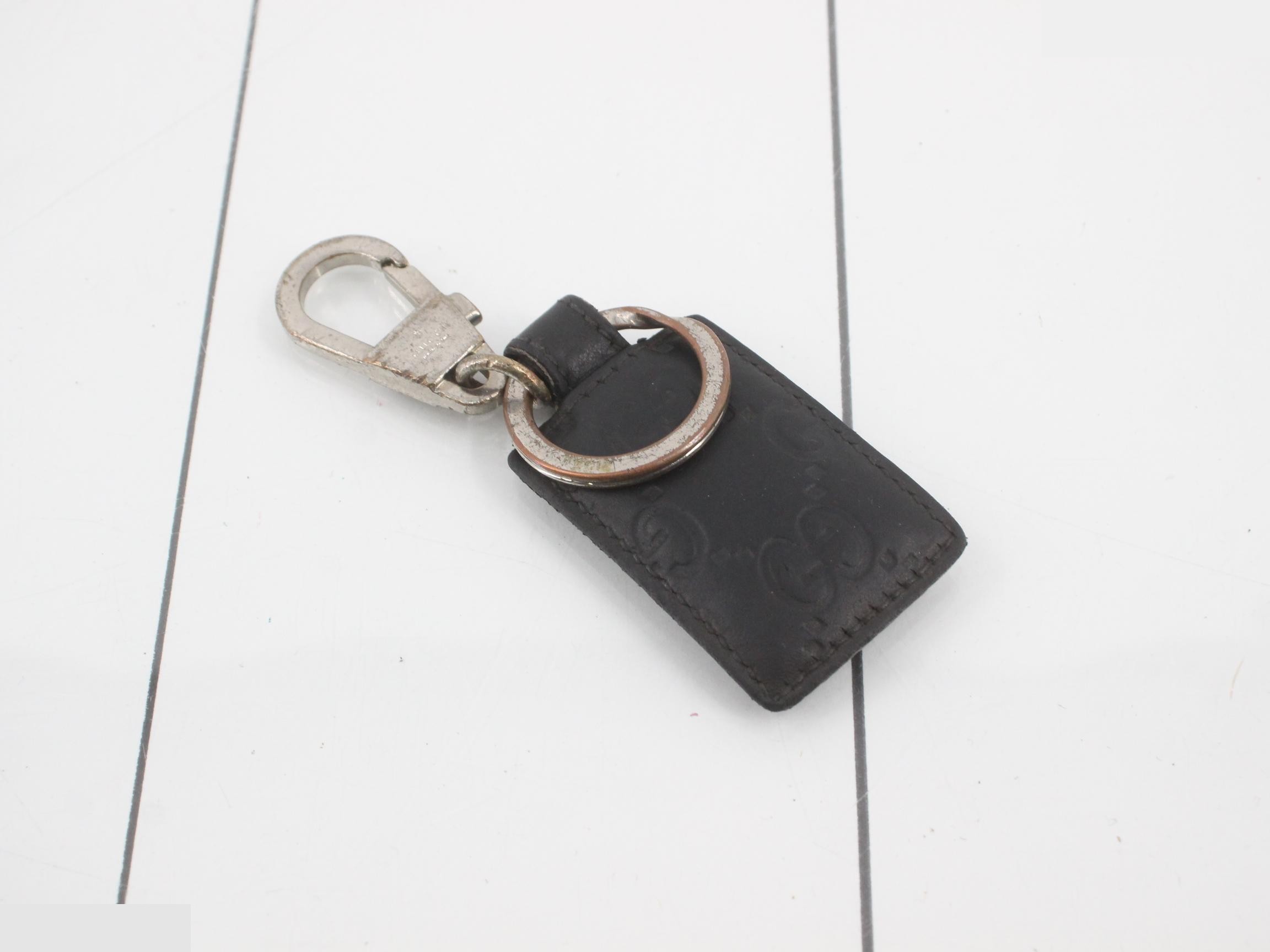Guccissima Leather Keychain, Black — view 2