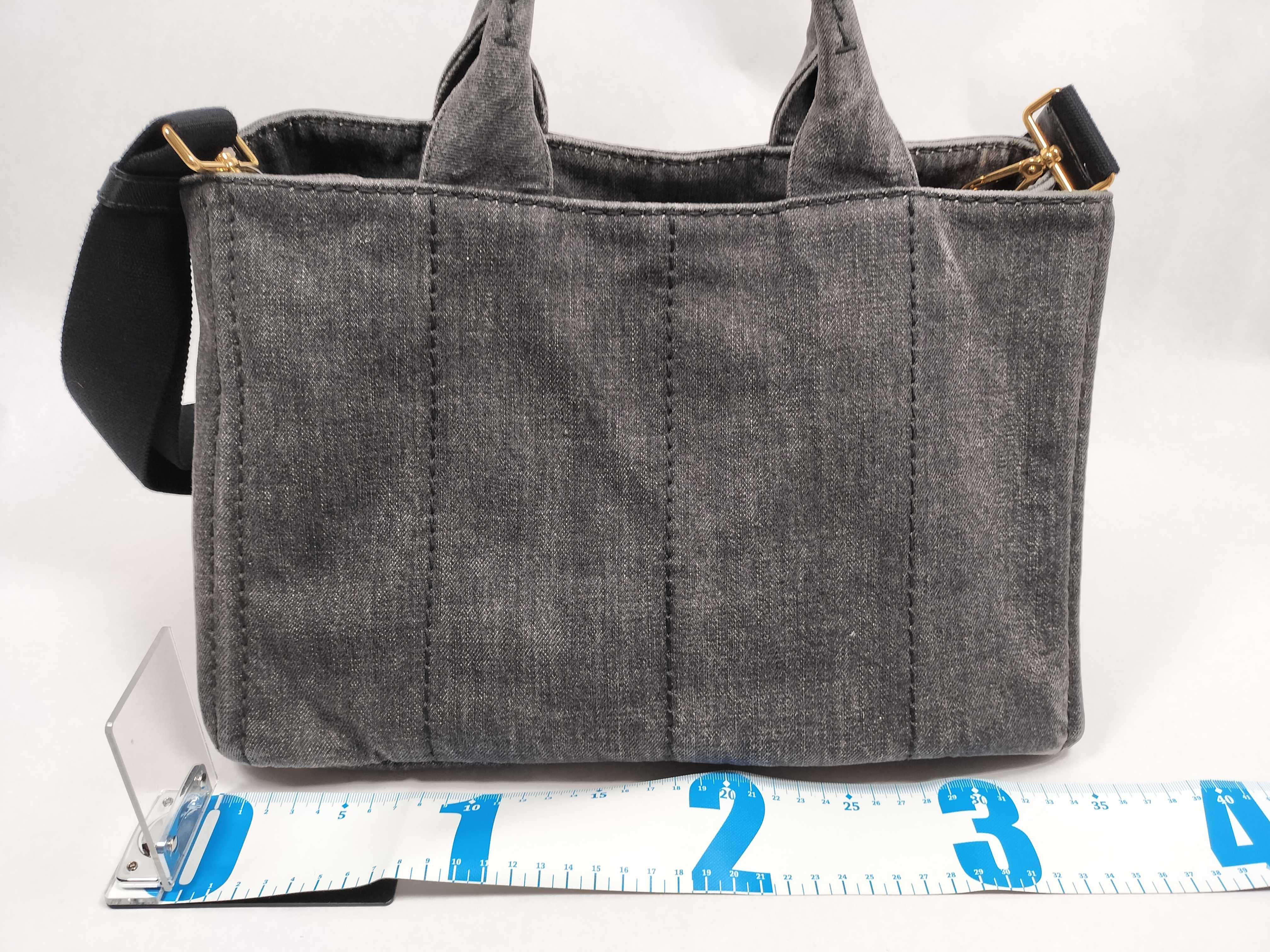 Canapa 2-Way Handbag, Denim Gray Tote Bag — view 2