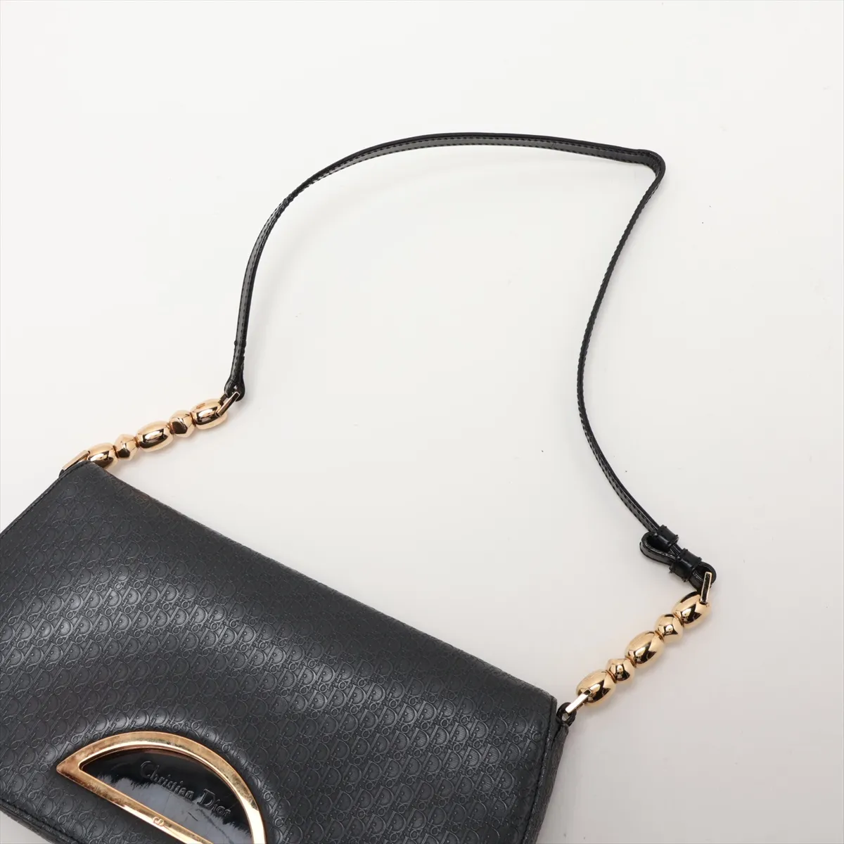 Maris Pearl Trotter Patent Leather Shoulder Bag, Gray x Black, Unsigned Guarantee Card — view 5